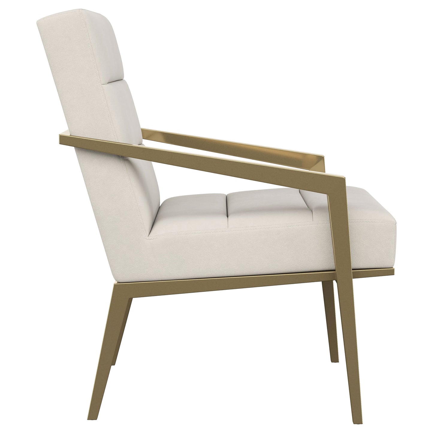 Lunara Upholstered Accent Chair Cream with Gold Metal Frame