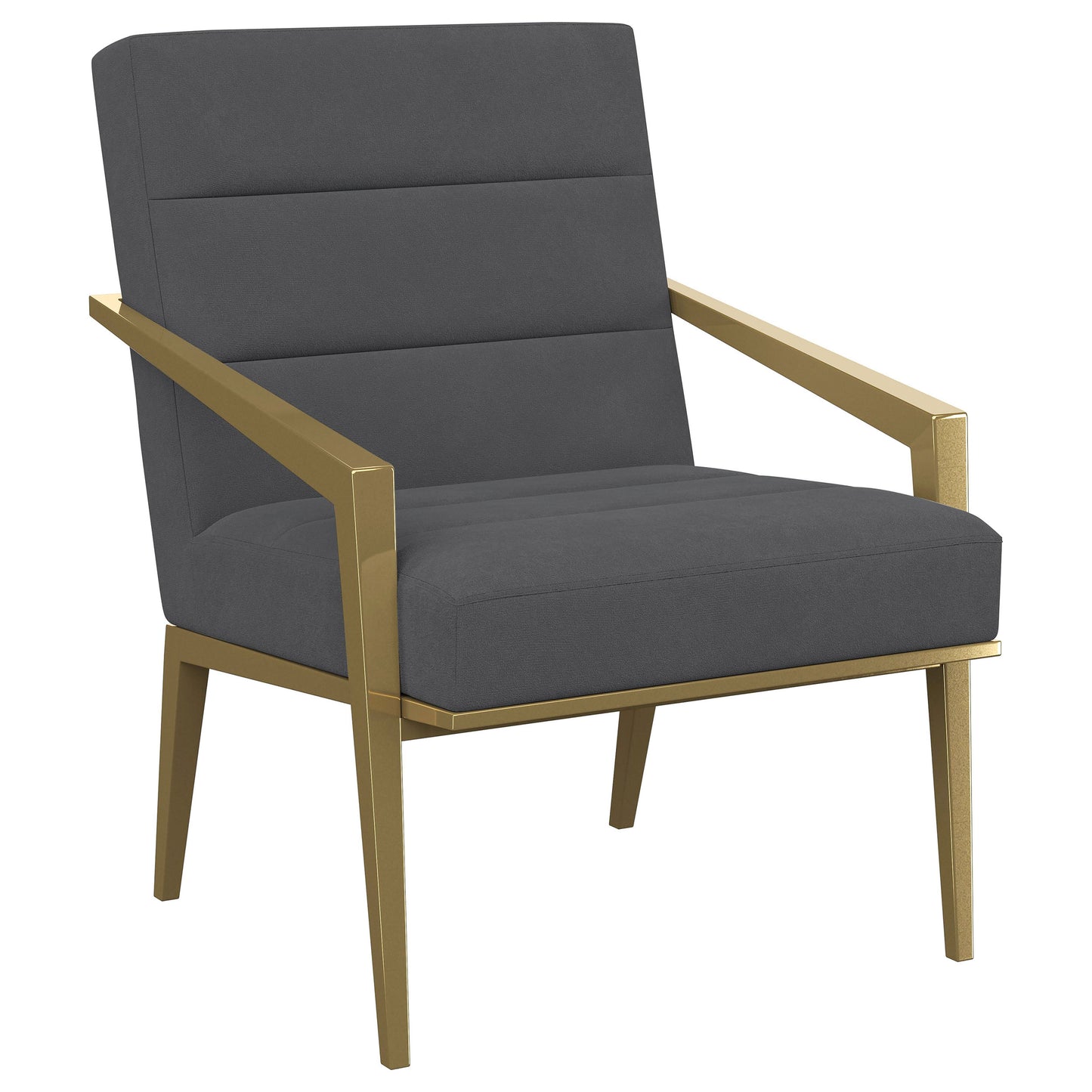 Lunara Upholstered Accent Chair Dark Grey with Gold Metal Frame