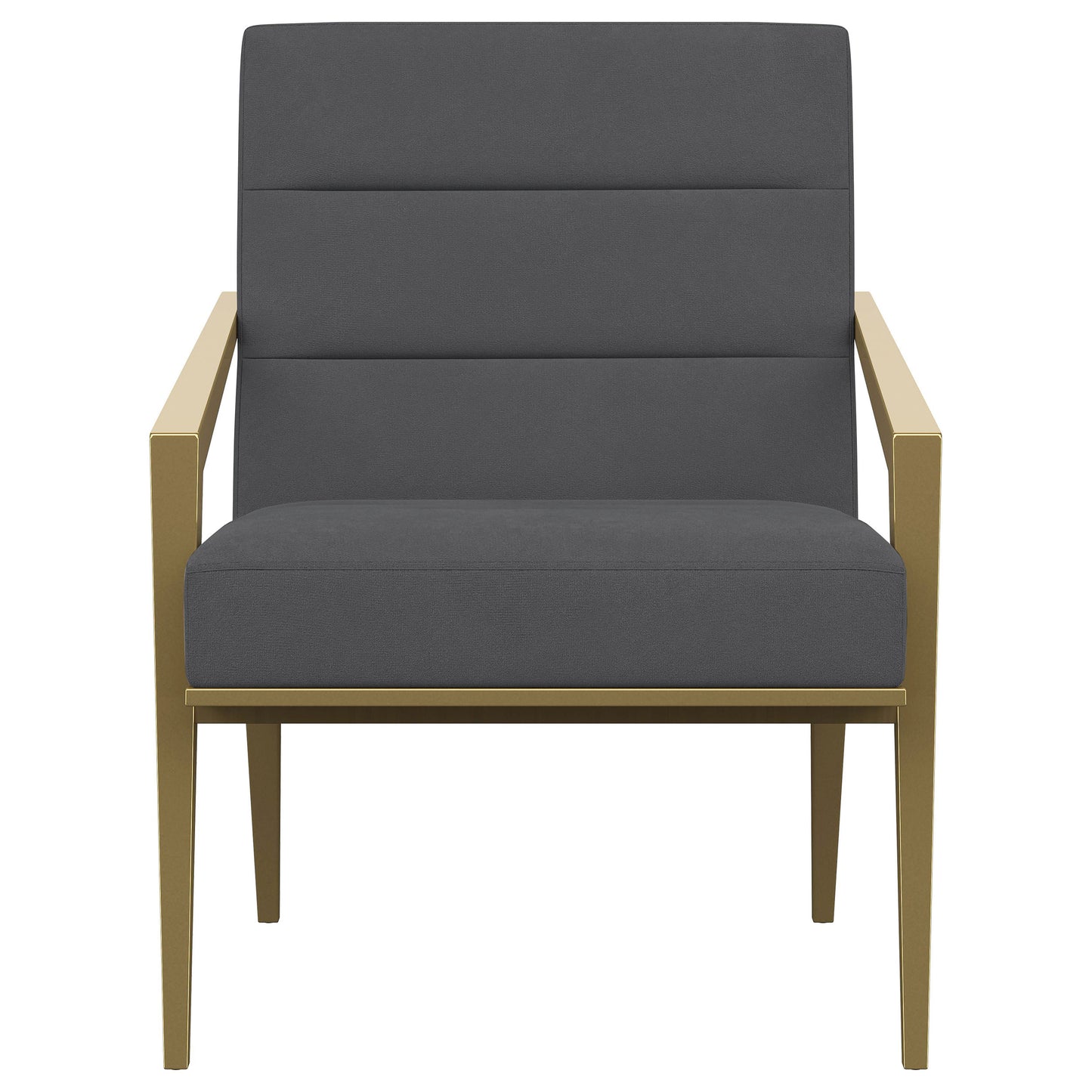 Lunara Upholstered Accent Chair Dark Grey with Gold Metal Frame