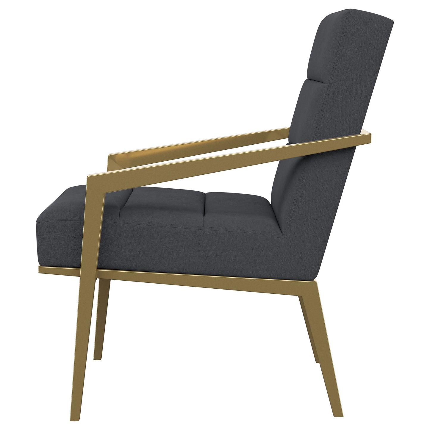 Lunara Upholstered Accent Chair Dark Grey with Gold Metal Frame