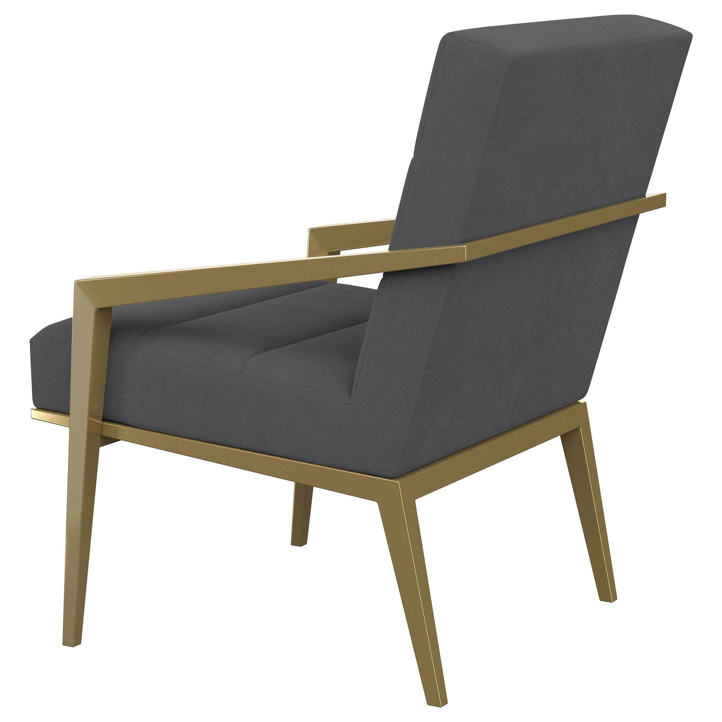 Lunara Upholstered Accent Chair Dark Grey with Gold Metal Frame