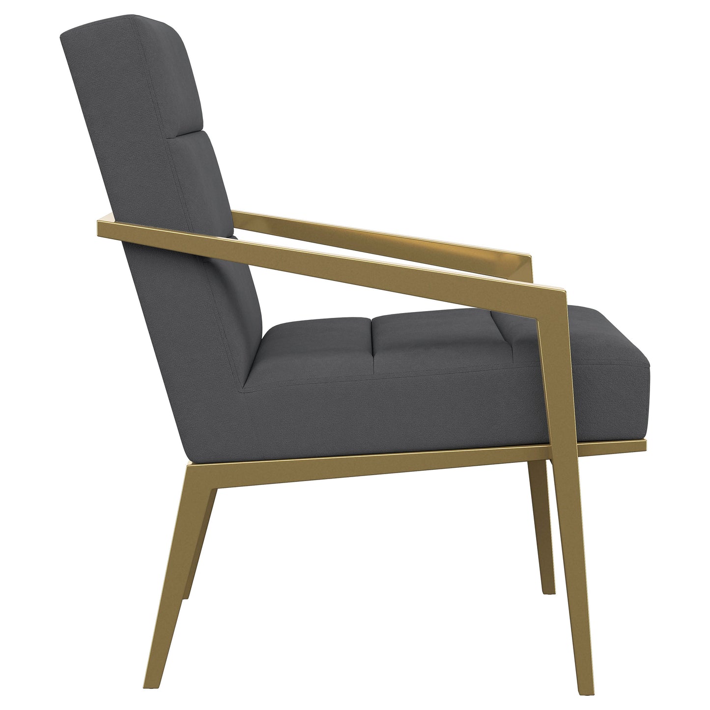 Lunara Upholstered Accent Chair Dark Grey with Gold Metal Frame