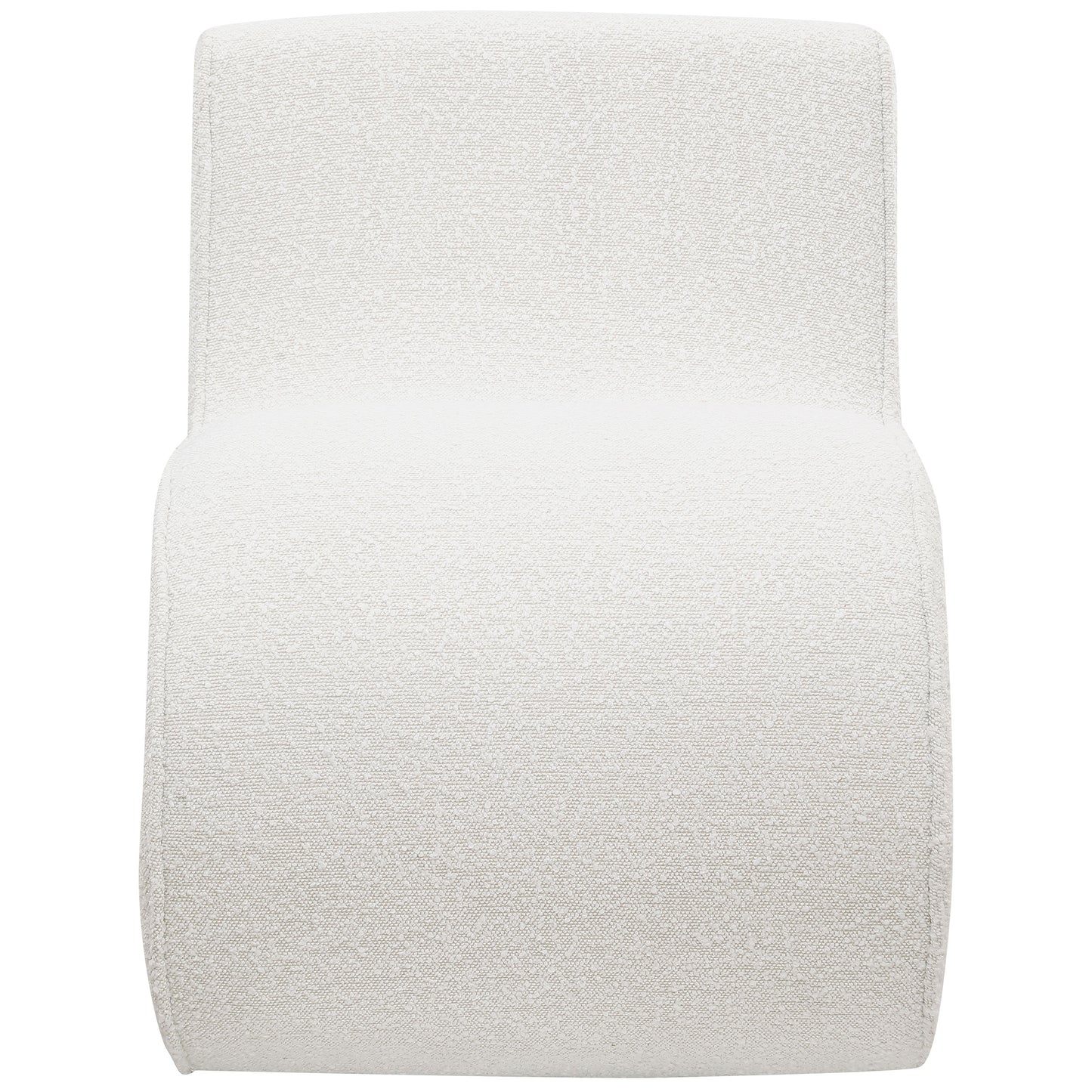 Ronea Bouclé Upholstered Armless Curved Chair – Cream