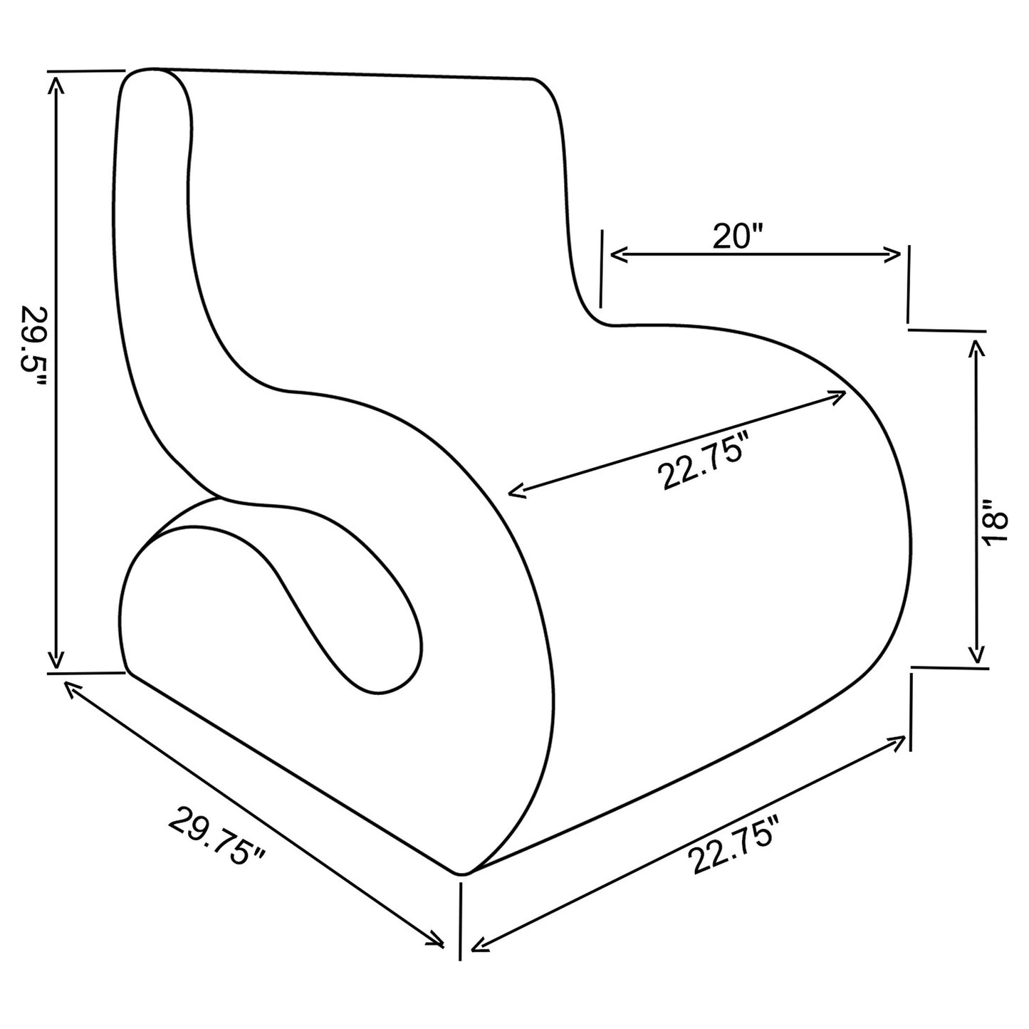 Ronea Bouclé Upholstered Armless Curved Chair – Cream