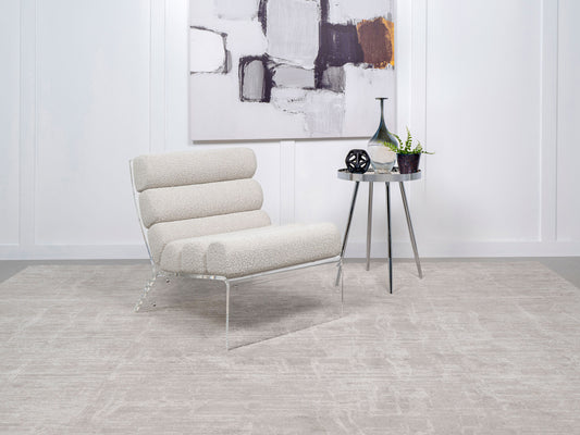 Elara Bouclé Halo Chair – Ivory Mist