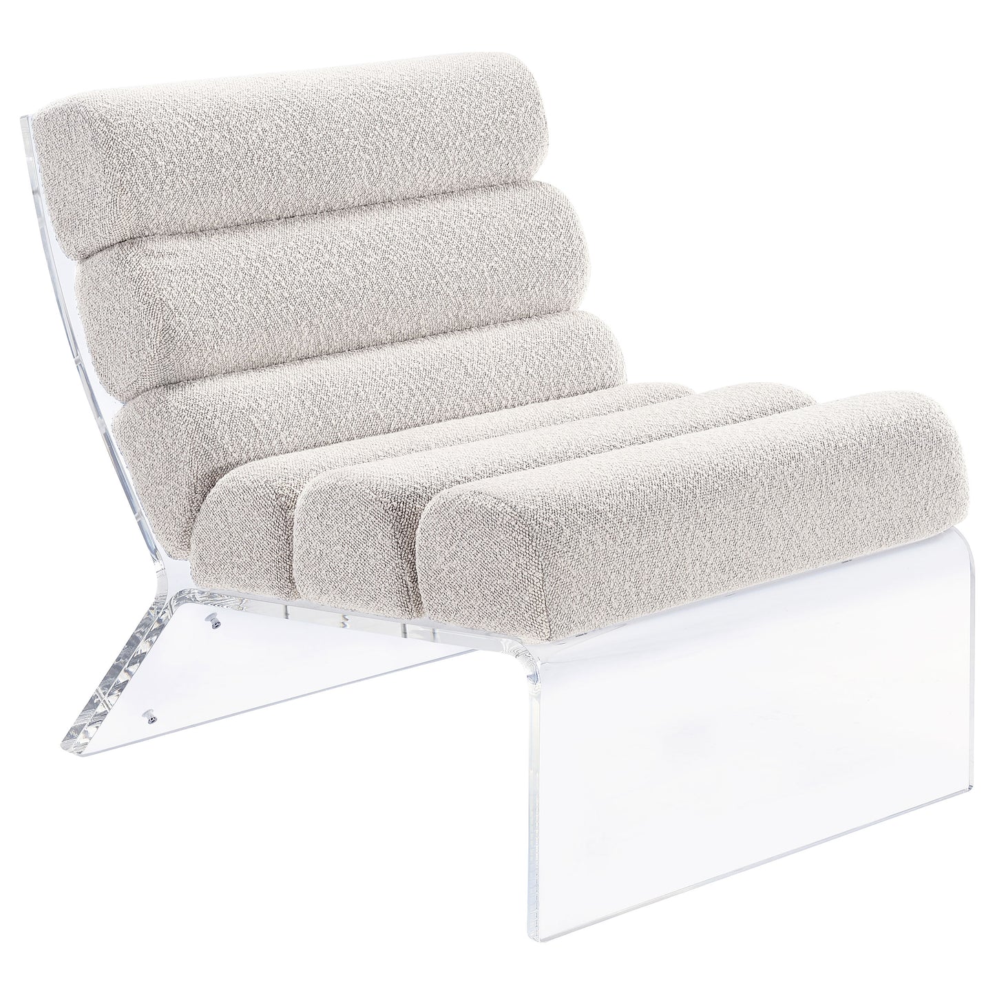 Elara Bouclé Halo Chair – Ivory Mist