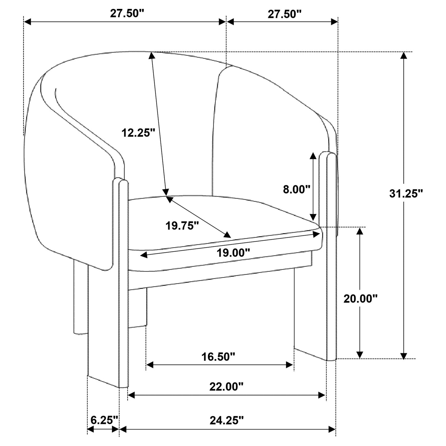 Nolita Curved Bouclé Chair – Espresso