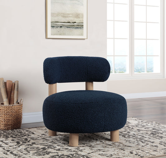 Milo Modern Barrel Chair – Blue Velvet