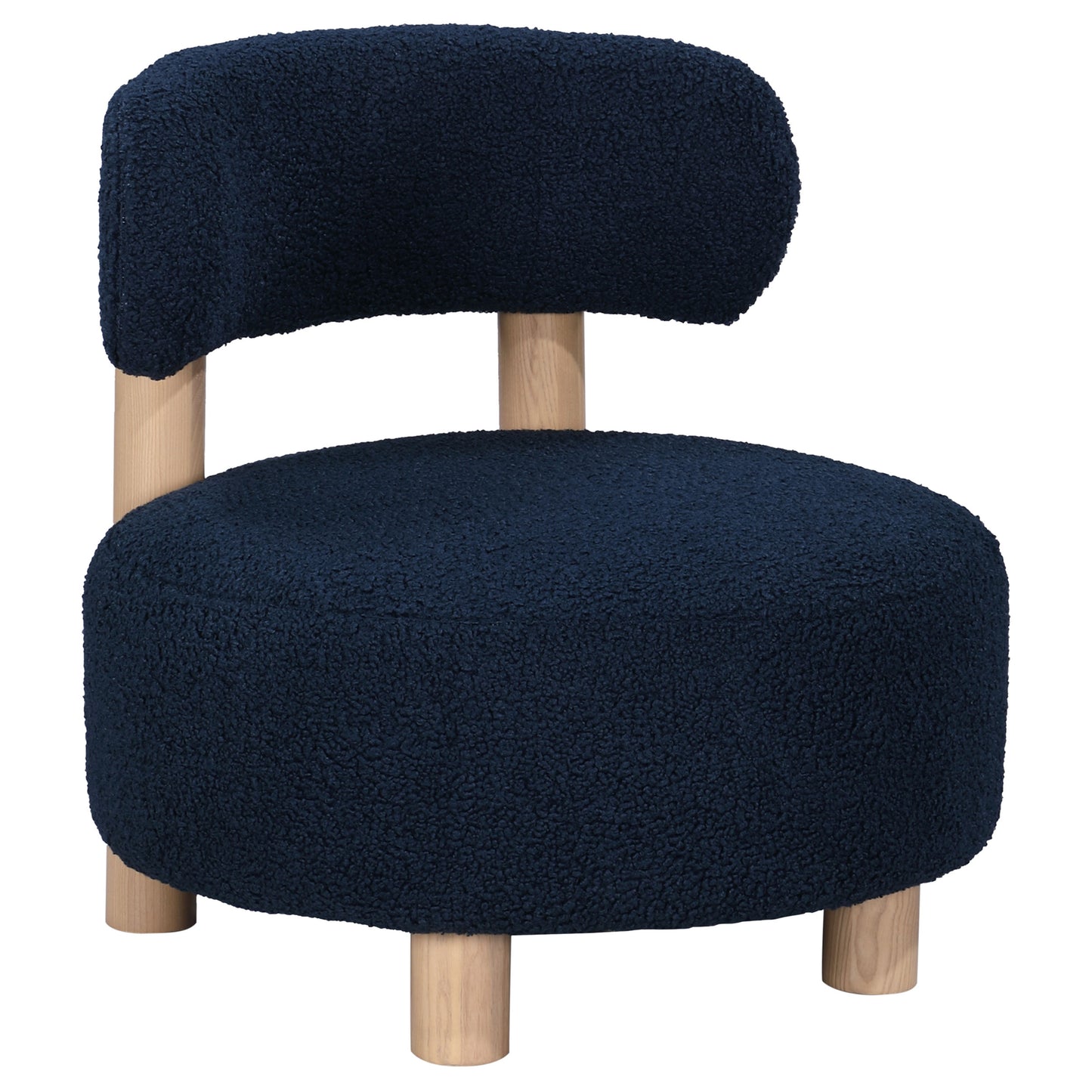 Milo Modern Barrel Chair – Blue Velvet