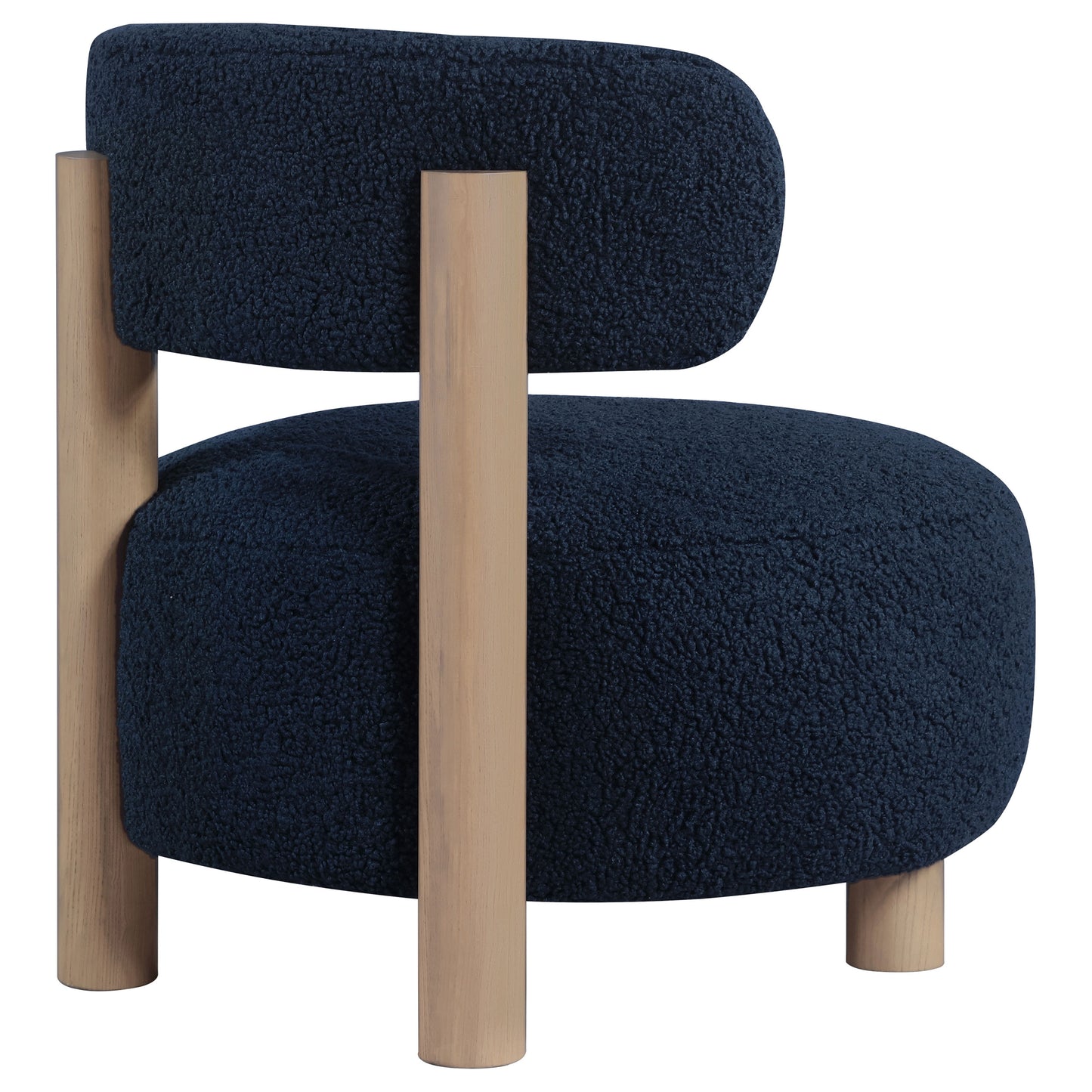 Milo Modern Barrel Chair – Blue Velvet