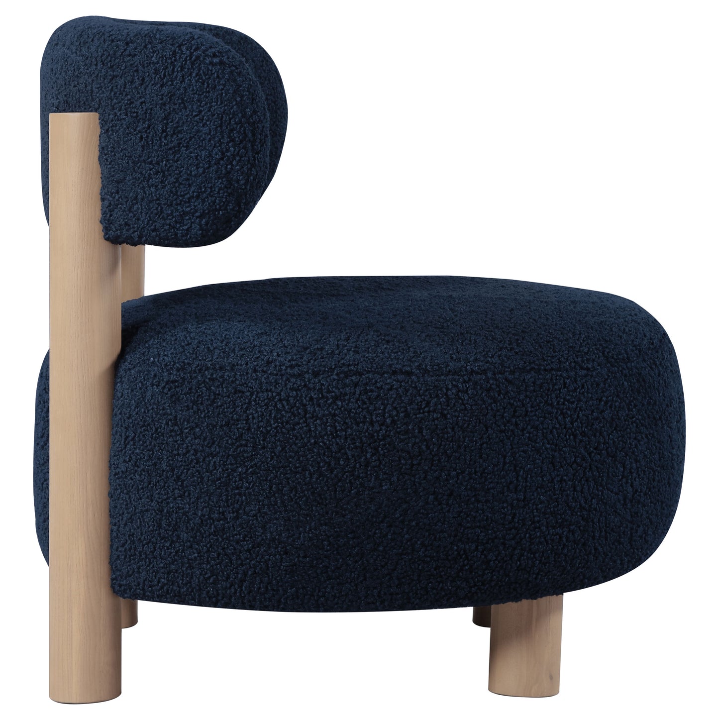 Milo Modern Barrel Chair – Blue Velvet