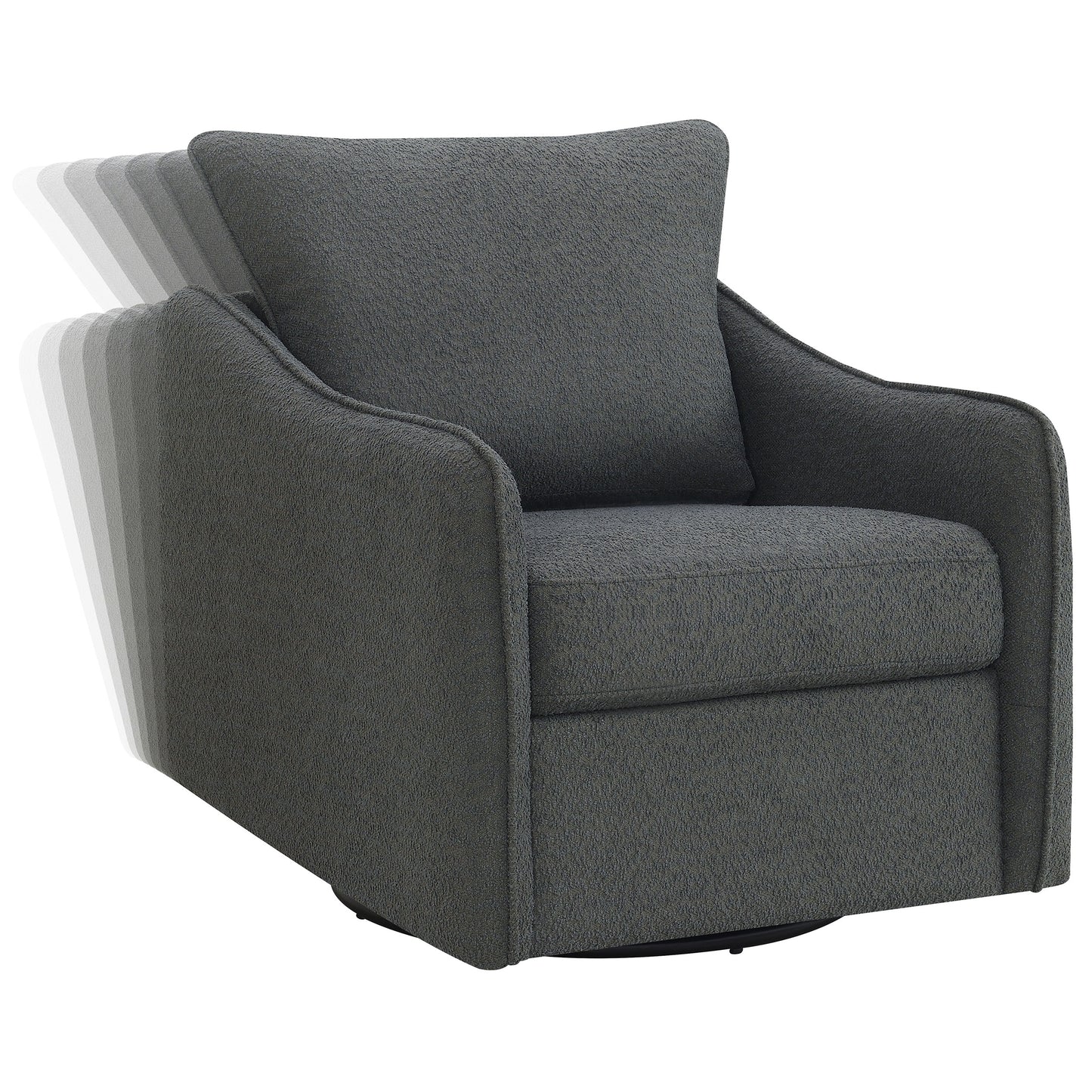 Madia Sloped-Arm Swivel Glider – Charcoal