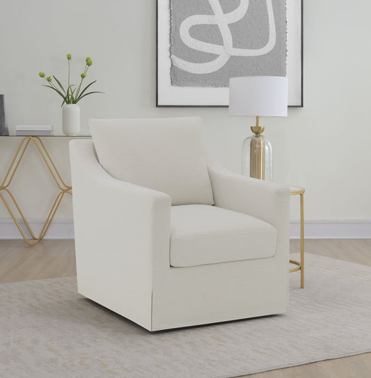 Winter Sloped-Arm Swivel Chair – Beige