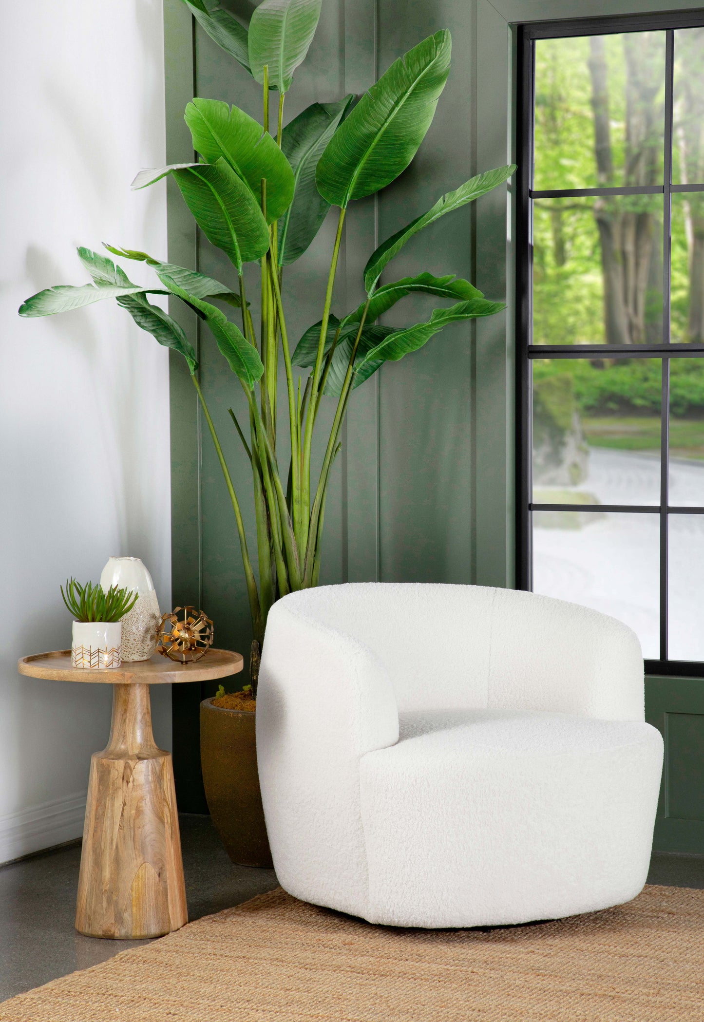 Hudson Swivel Accent Chair – Natural
