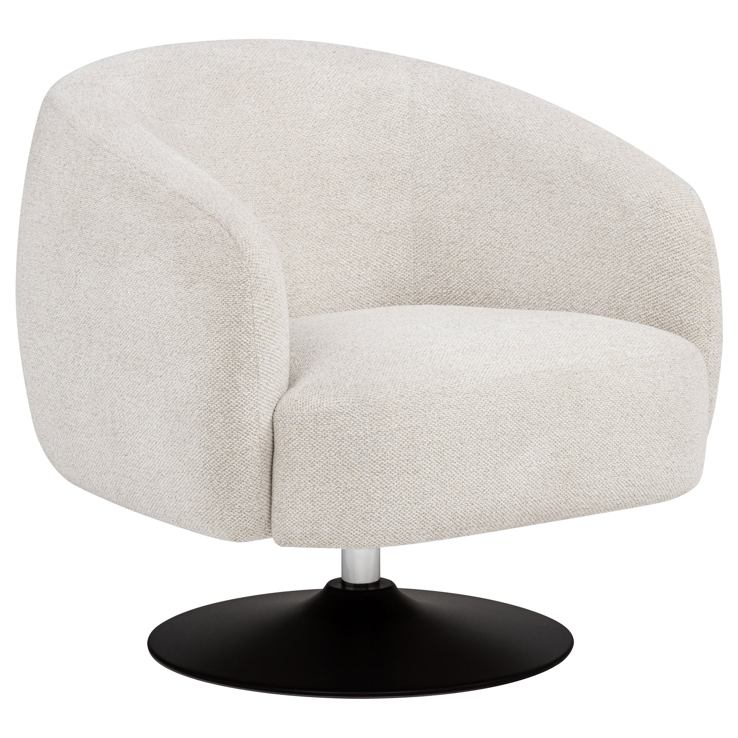 Dave Upholstered Barrel-Back Swivel Club Chair – Beige