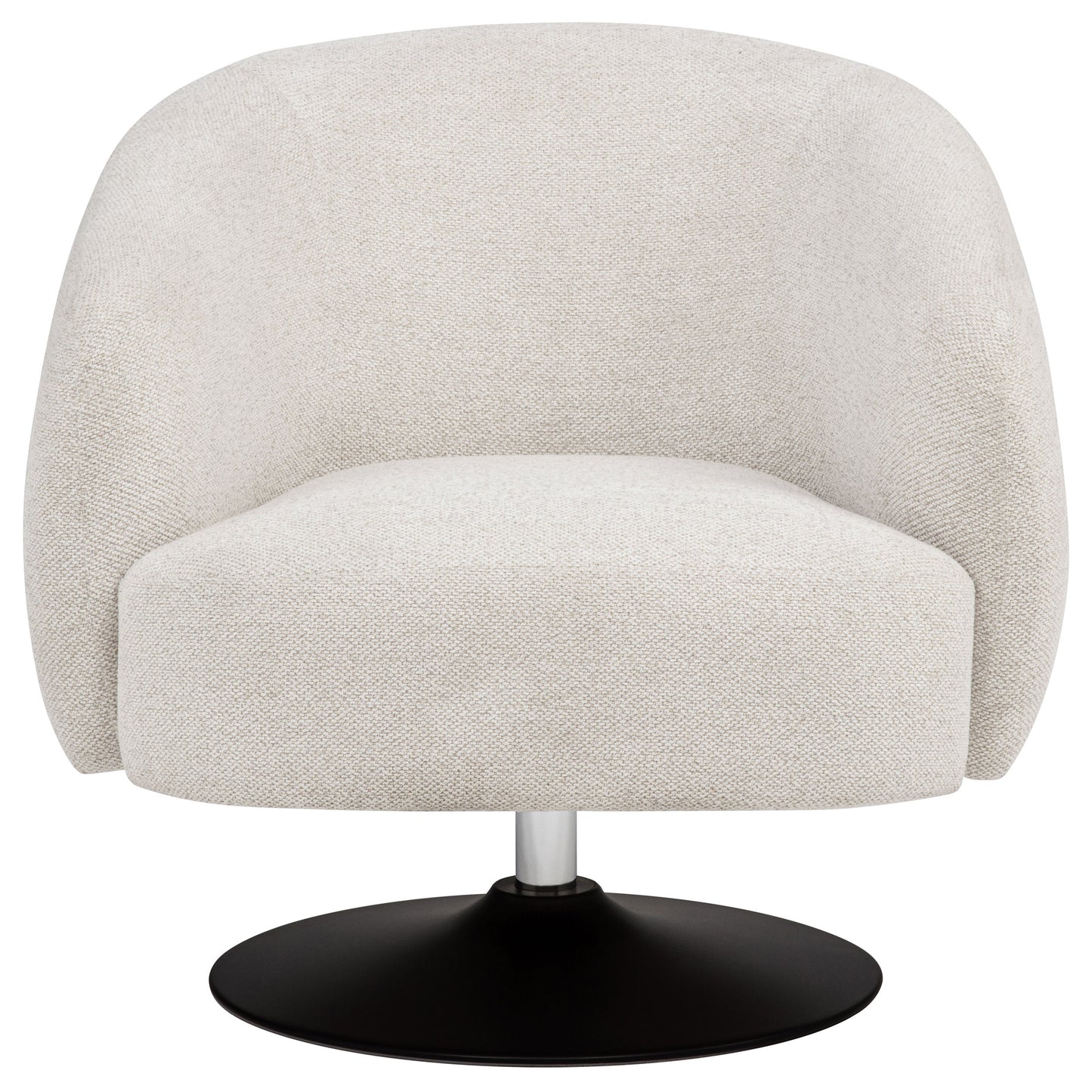 Dave Upholstered Barrel-Back Swivel Club Chair – Beige