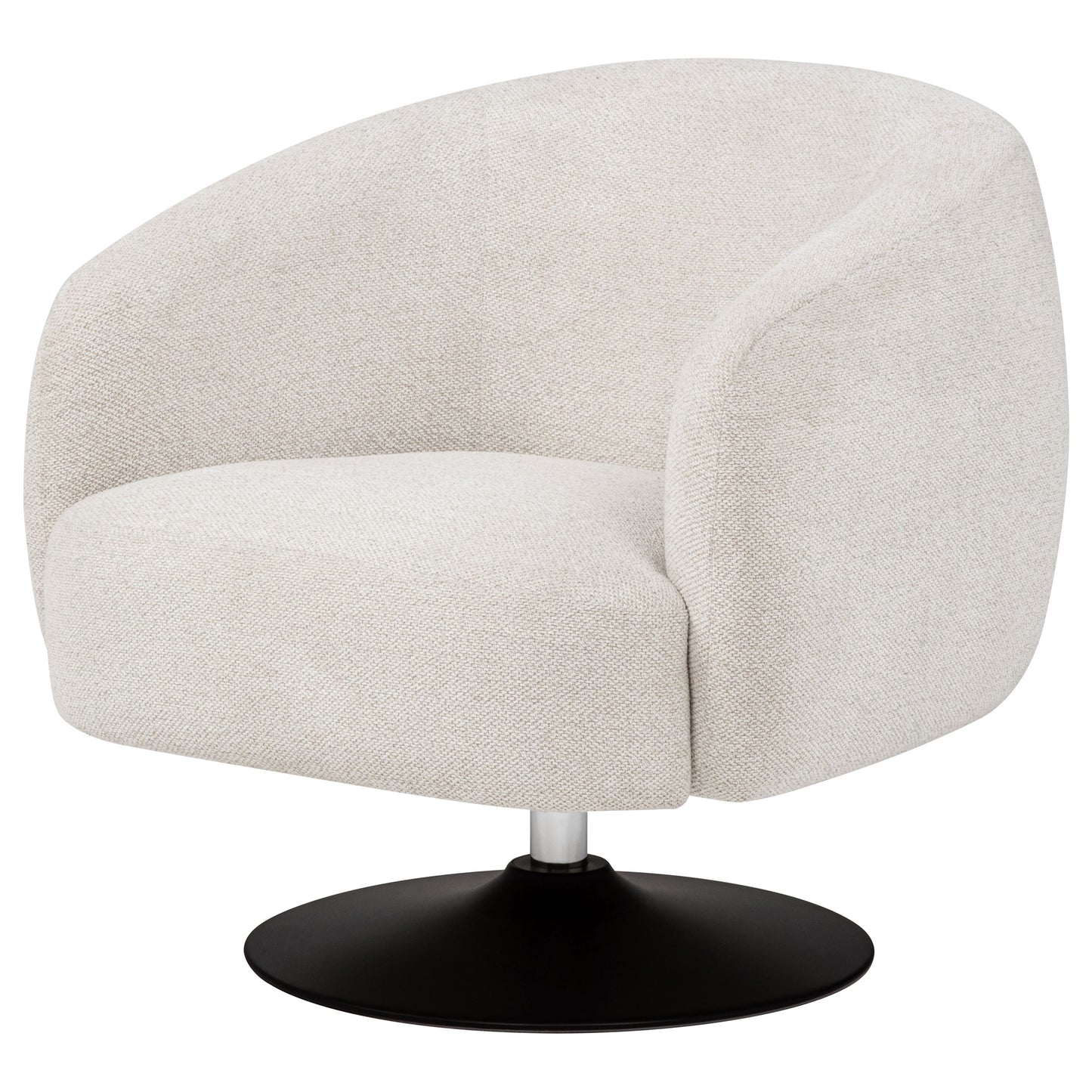 Dave Upholstered Barrel-Back Swivel Club Chair – Beige