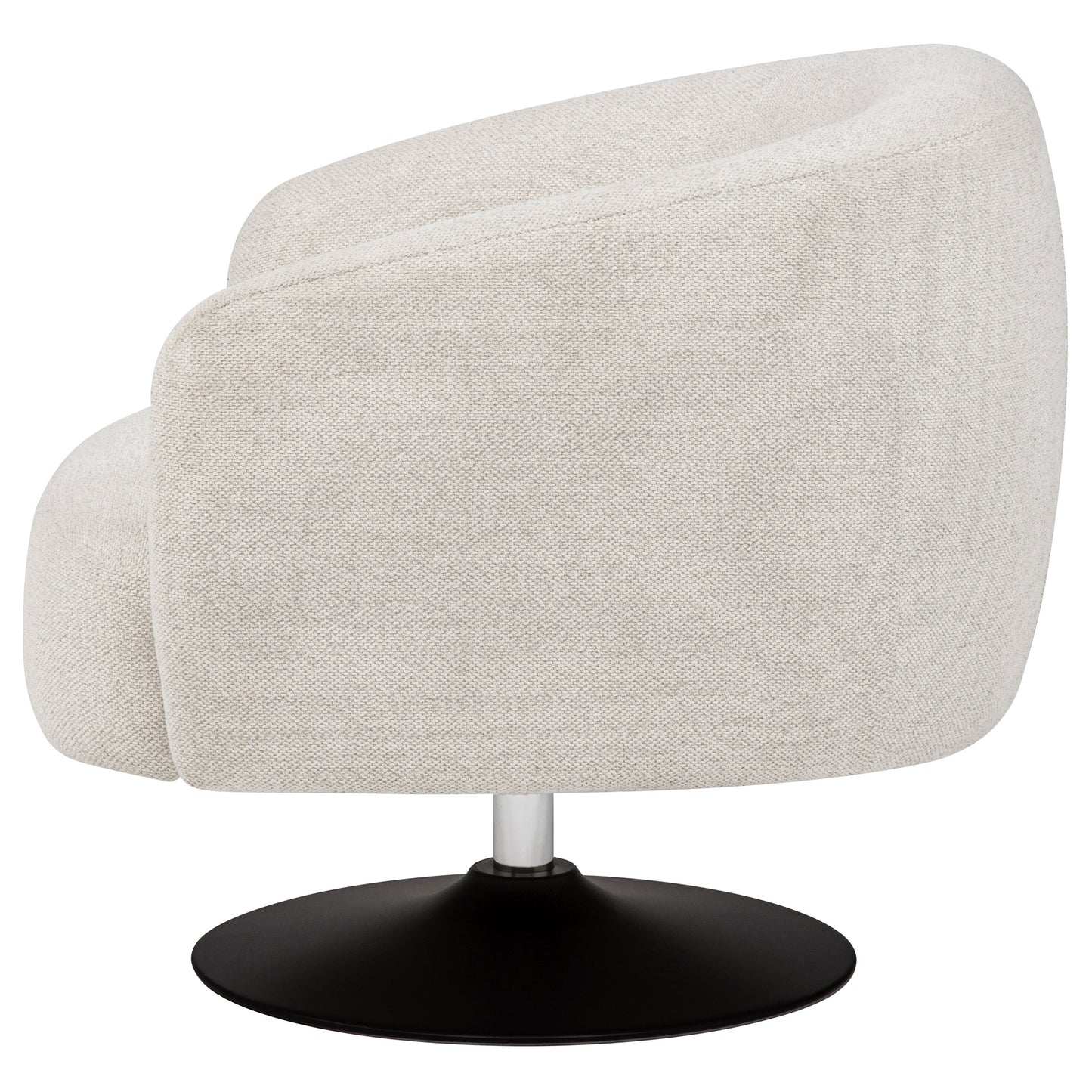 Dave Upholstered Barrel-Back Swivel Club Chair – Beige