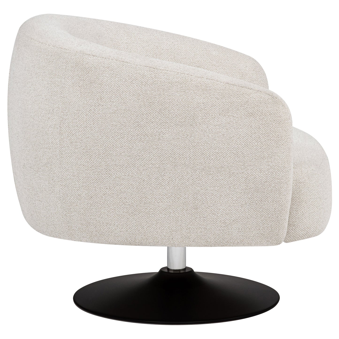Dave Upholstered Barrel-Back Swivel Club Chair – Beige