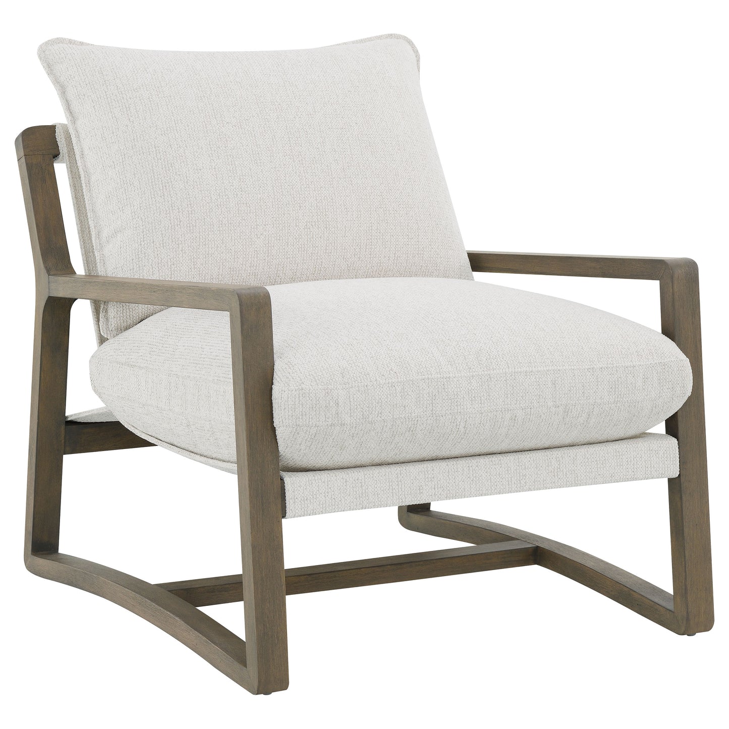 Geneva Plush Wood-Arm Chair – Sand