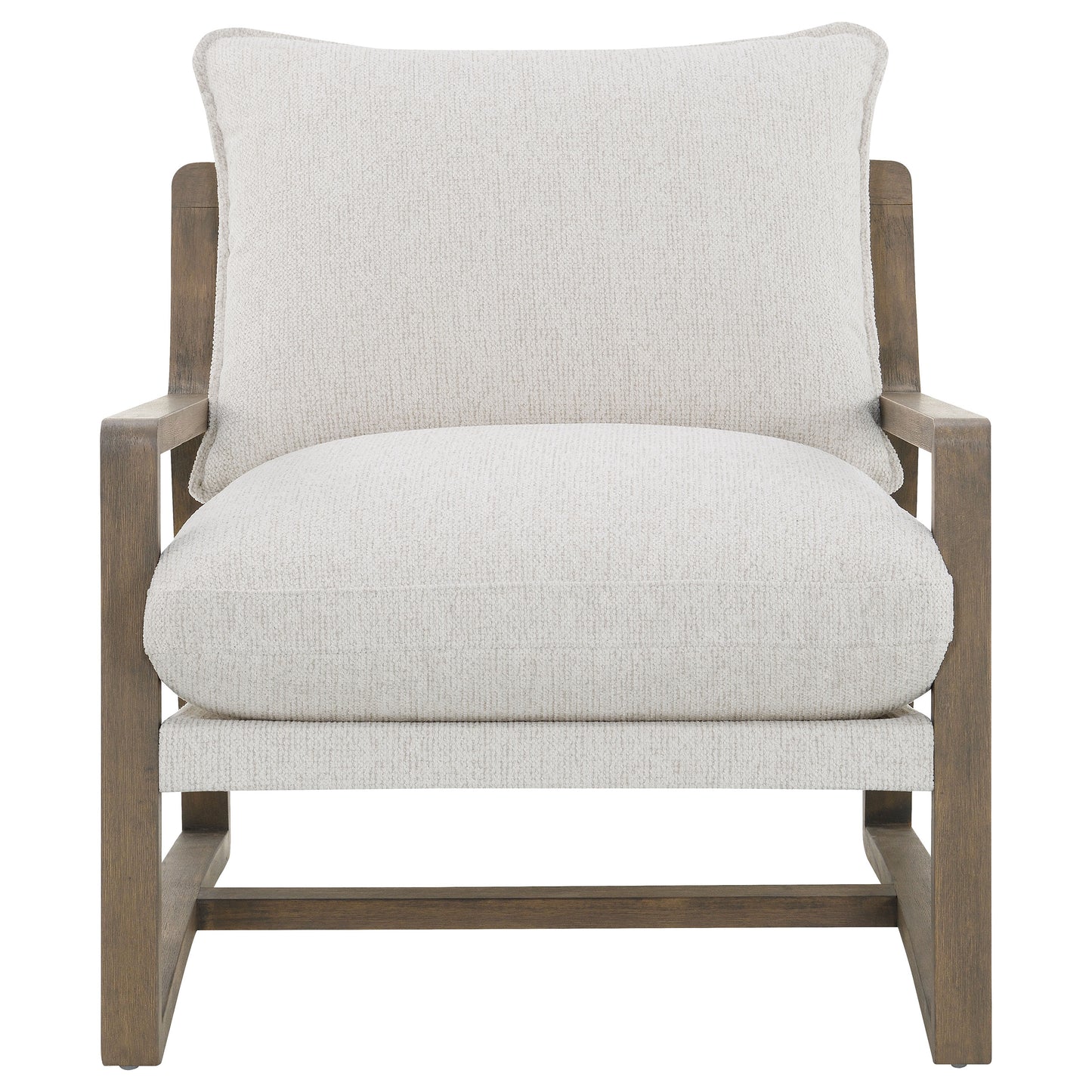 Geneva Plush Wood-Arm Chair – Sand