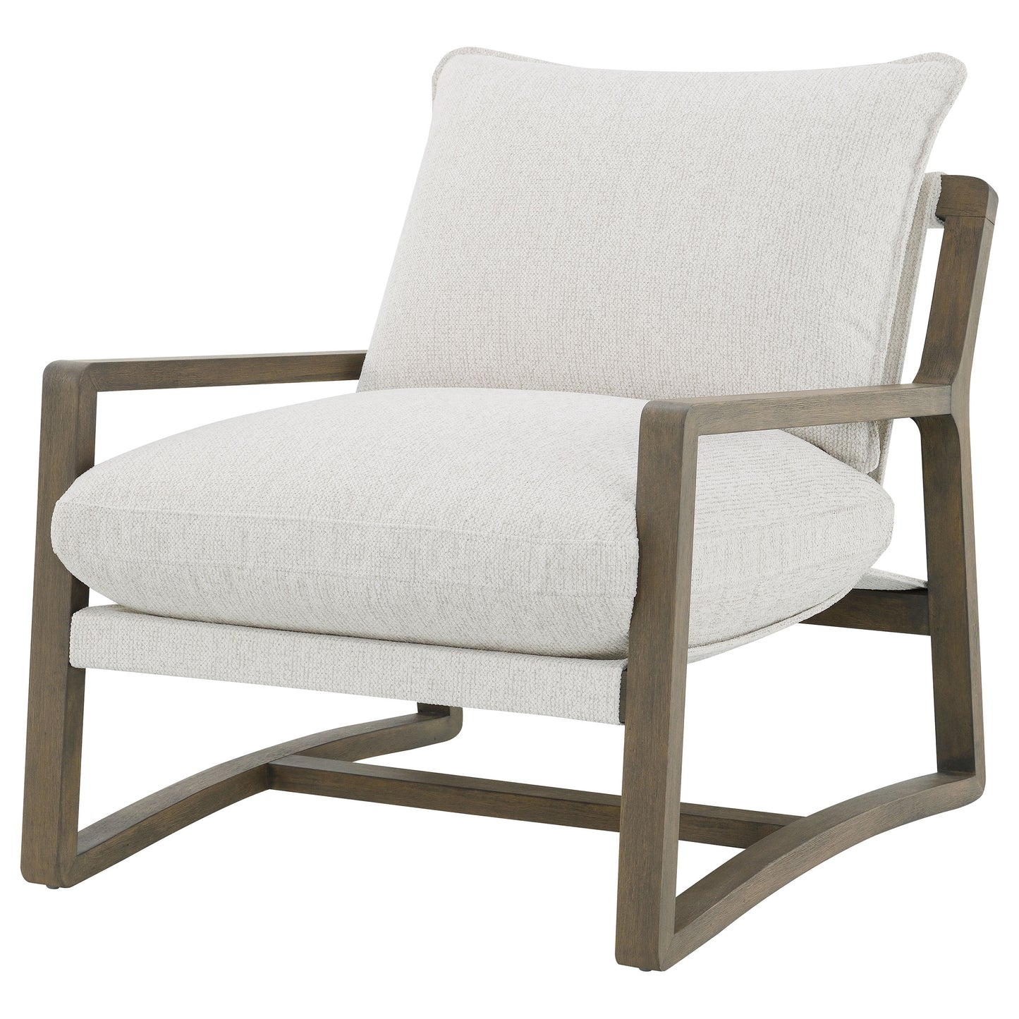 Geneva Plush Wood-Arm Chair – Sand