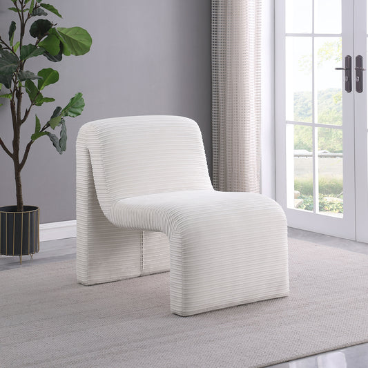 Drayton Modern Upholstered Armless Chair – Ivory