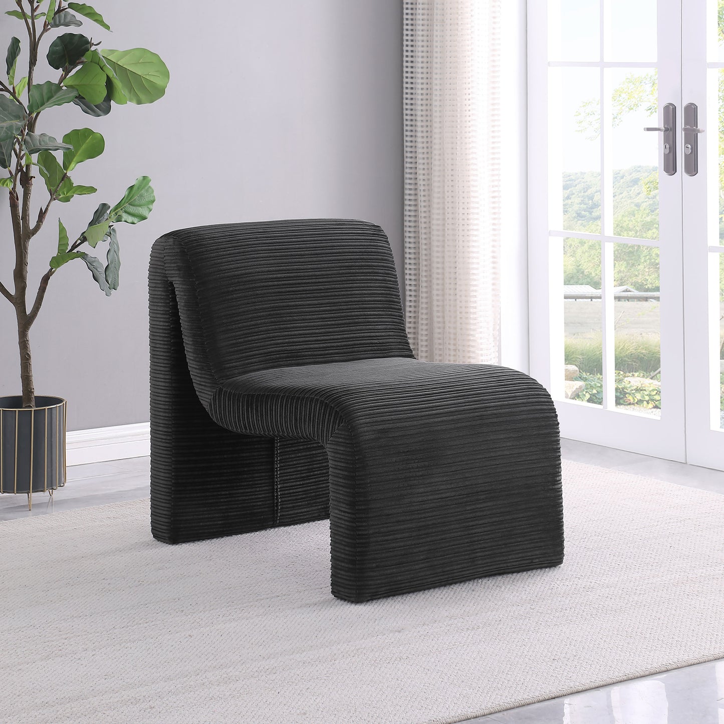 Marcel Armless Lounge Chair – Black