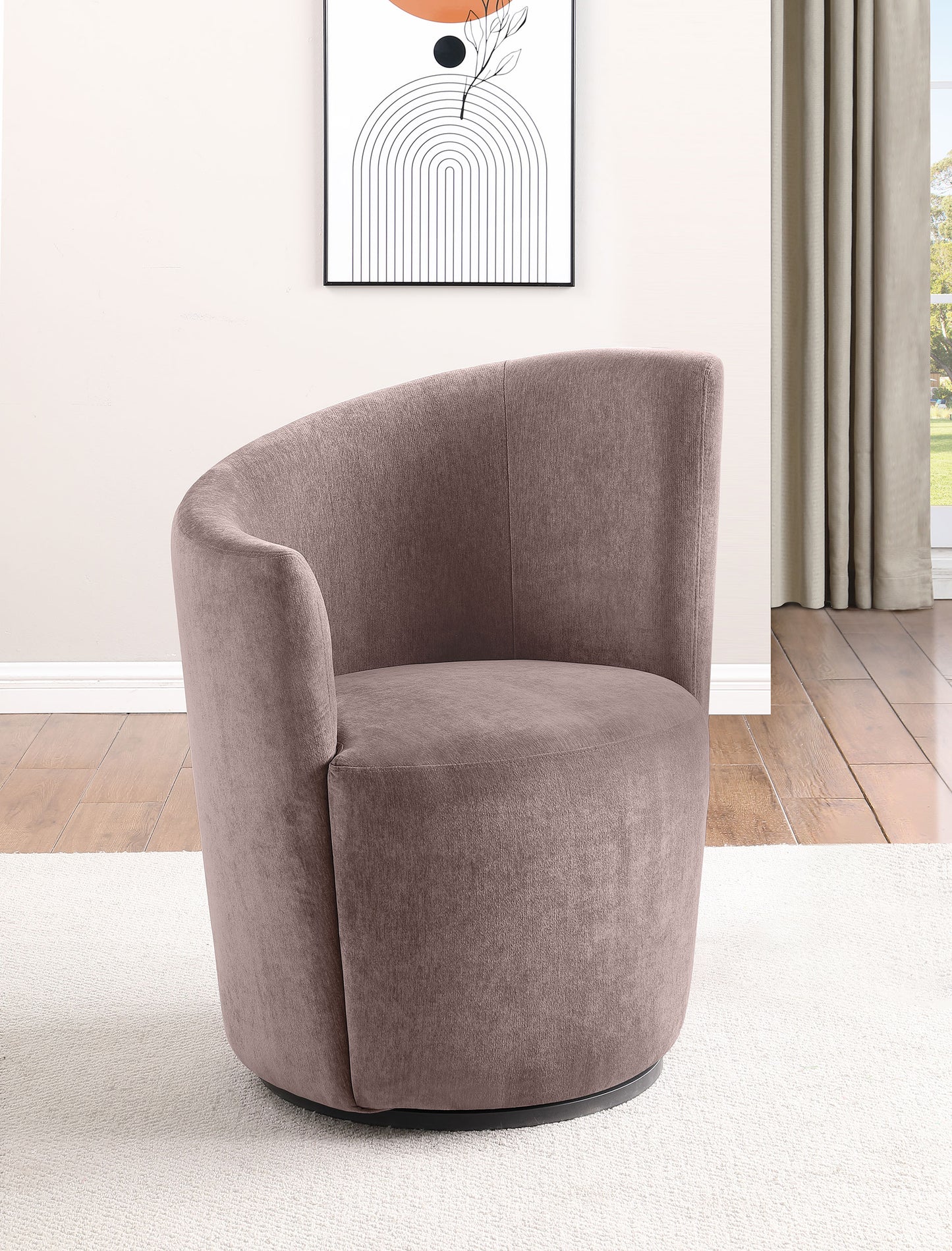 Nueva Upholstered Swivel Chair – Blush