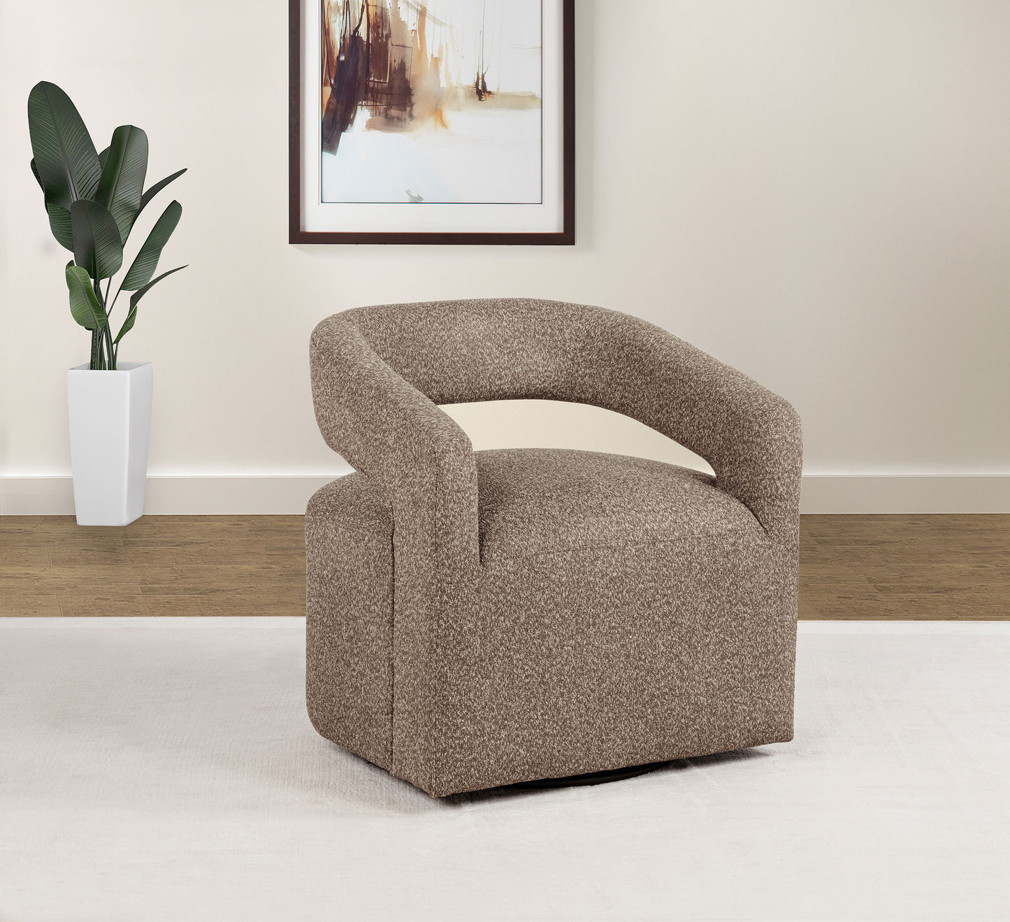 Westhill Bouclé Swivel Accent Chair – Rocky Road