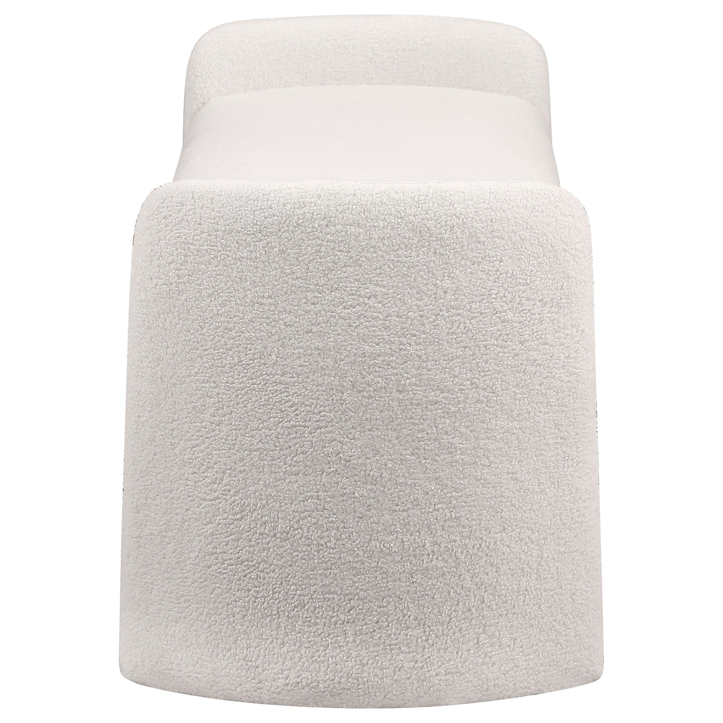 Calix Modern Curved Bench – Ivory Bouclé