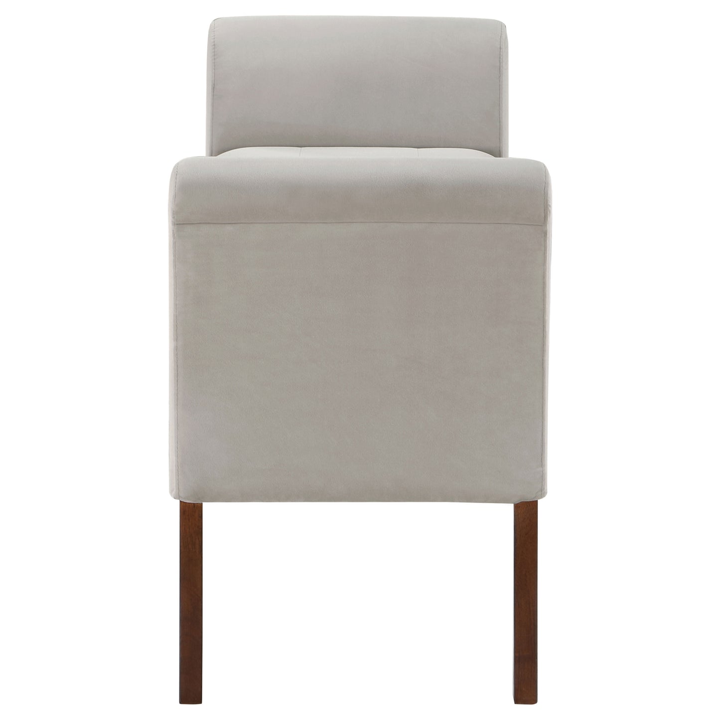 Farrah Velvet Upholstered Rolled Arm Storage Bench – Beige