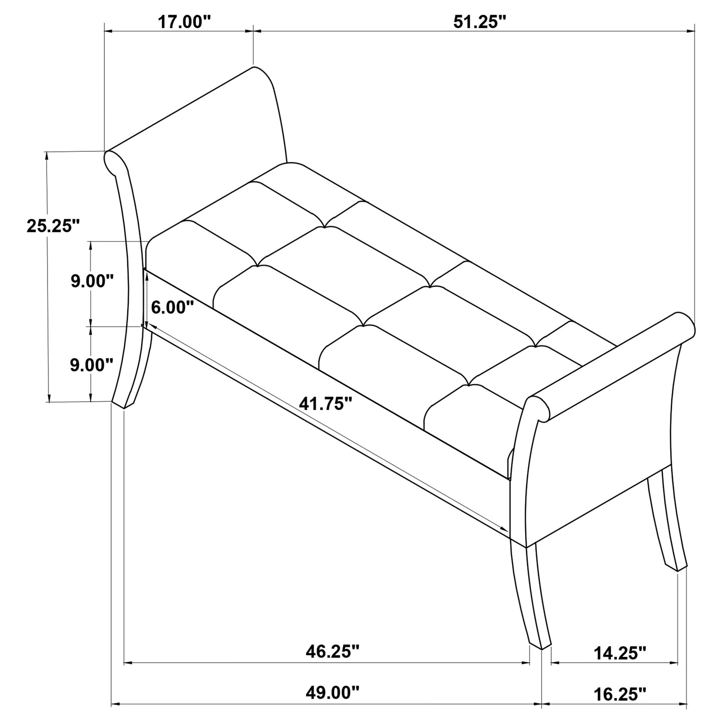 Farrah Velvet Upholstered Rolled Arm Storage Bench – Beige