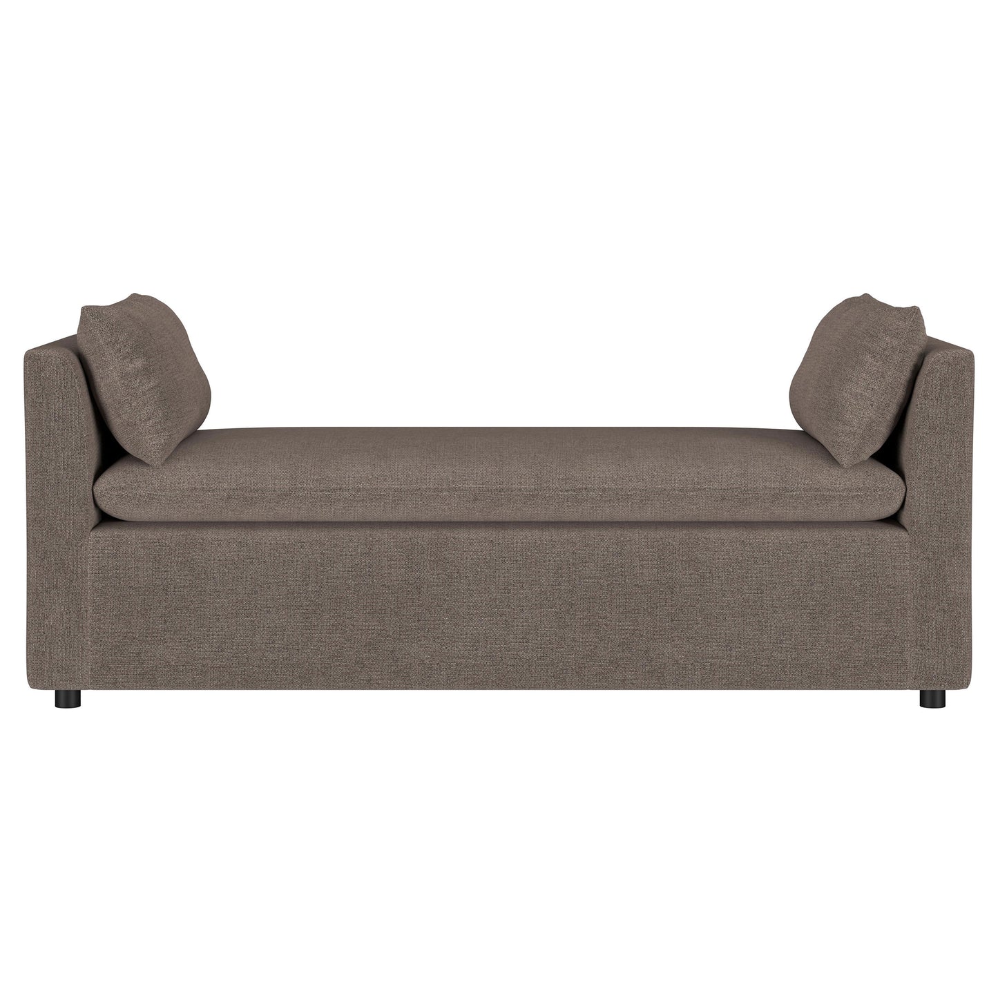Robin Upholstered Accent Bench with Armrests – Brown