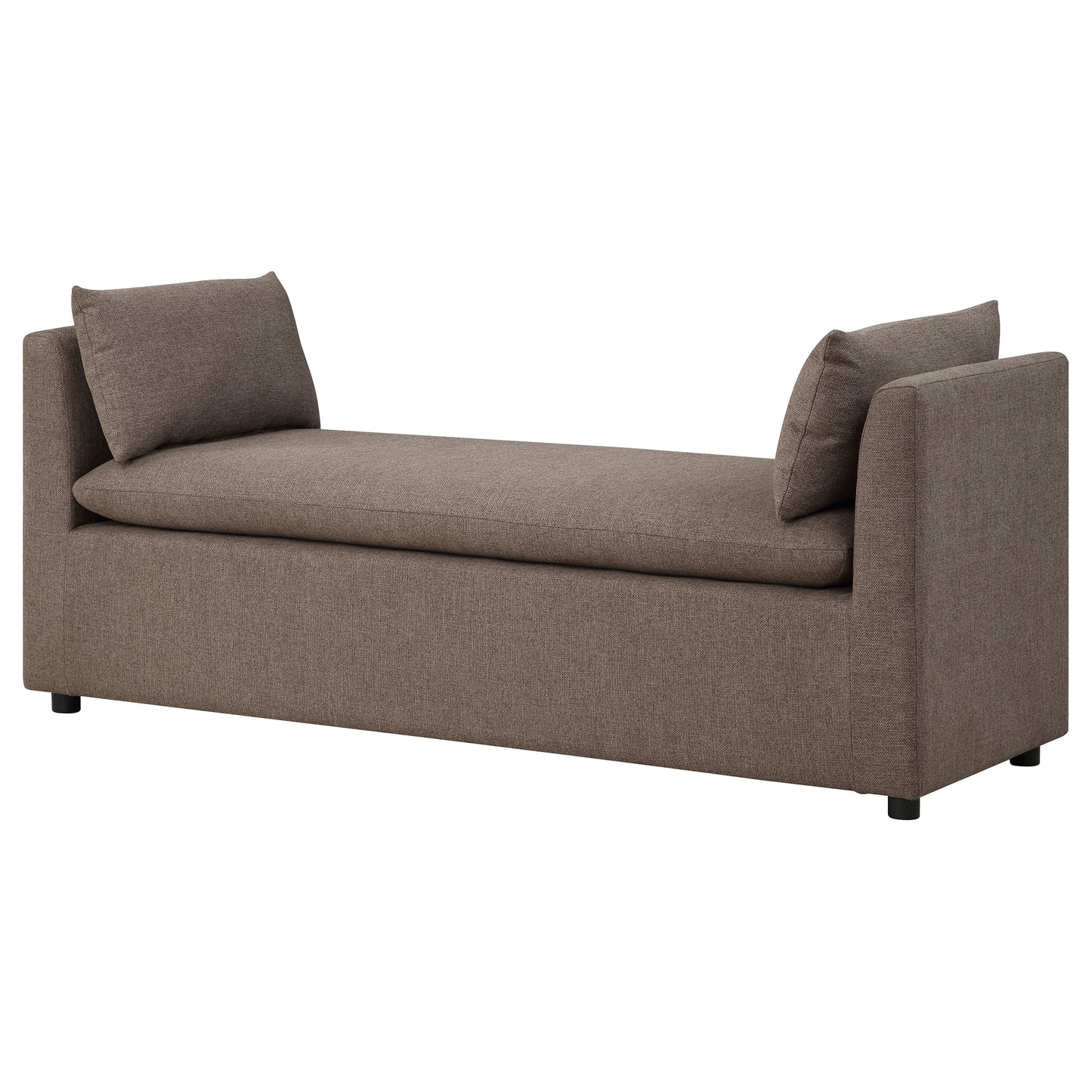 Robin Upholstered Accent Bench with Armrests – Brown