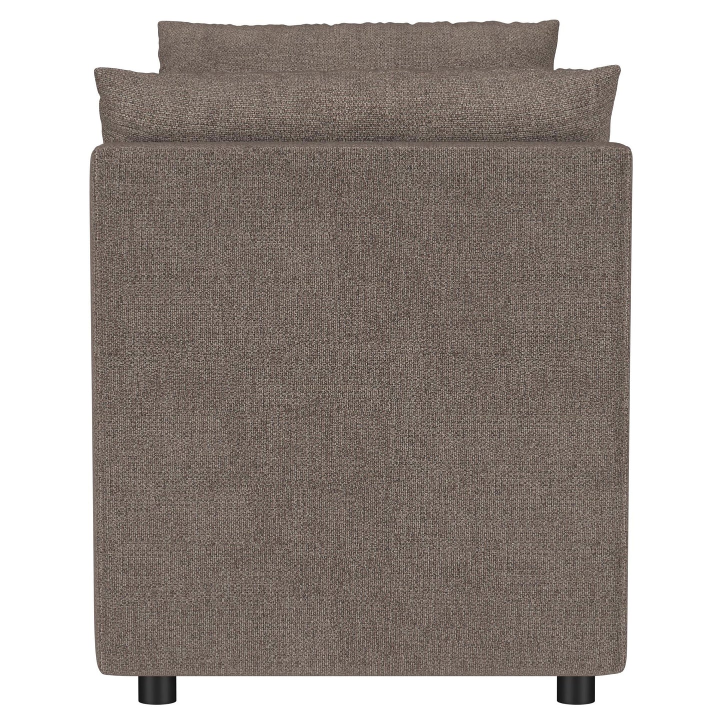 Robin Upholstered Accent Bench with Armrests – Brown