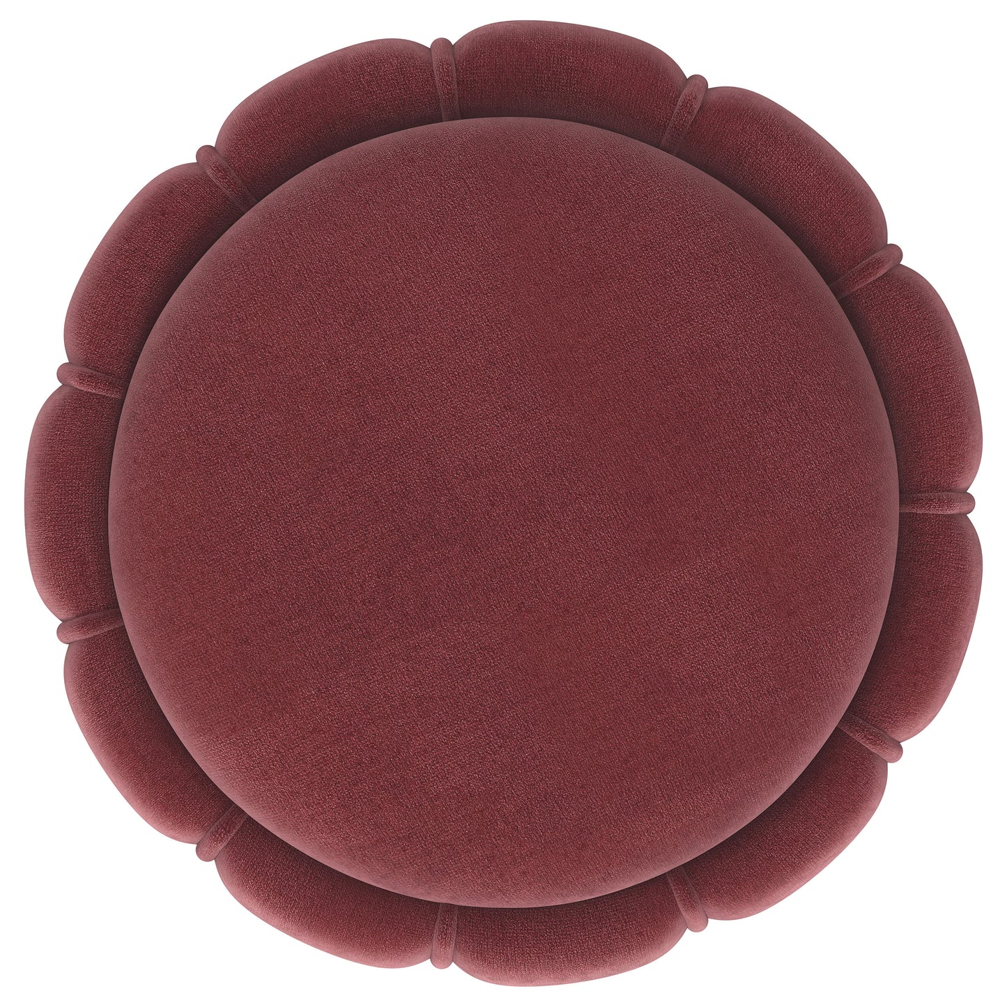 Modern Glam Velvet Ottoman with Gold Accent