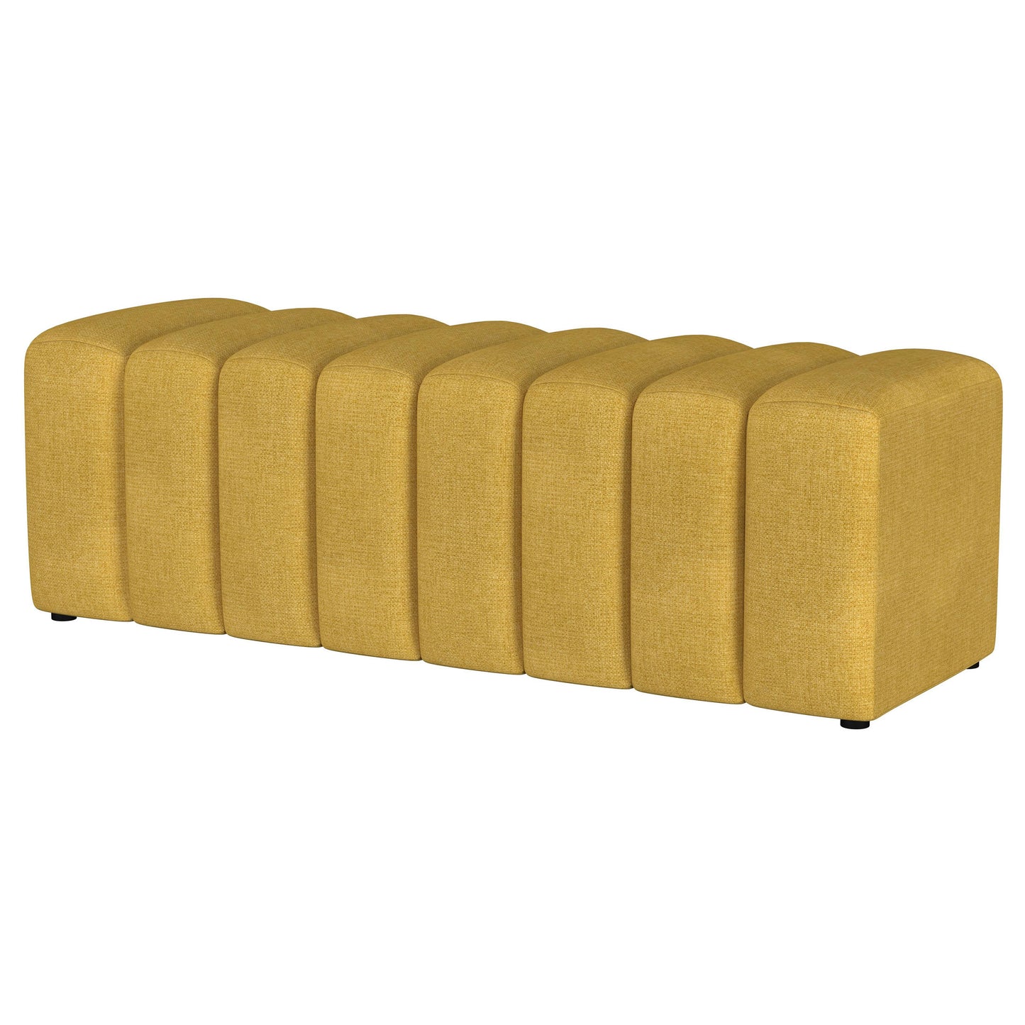 Marseille Tufted Accent Bench – Mustard Yellow
