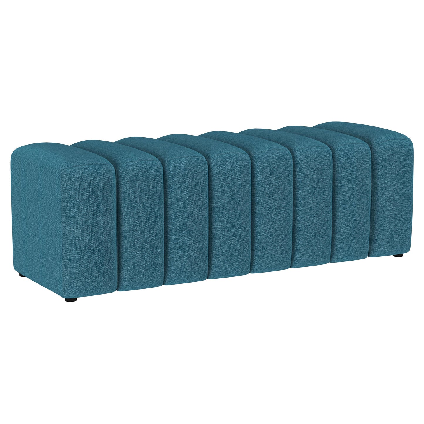 Liora Tufted Wave Accent Bench – Peacock Blue