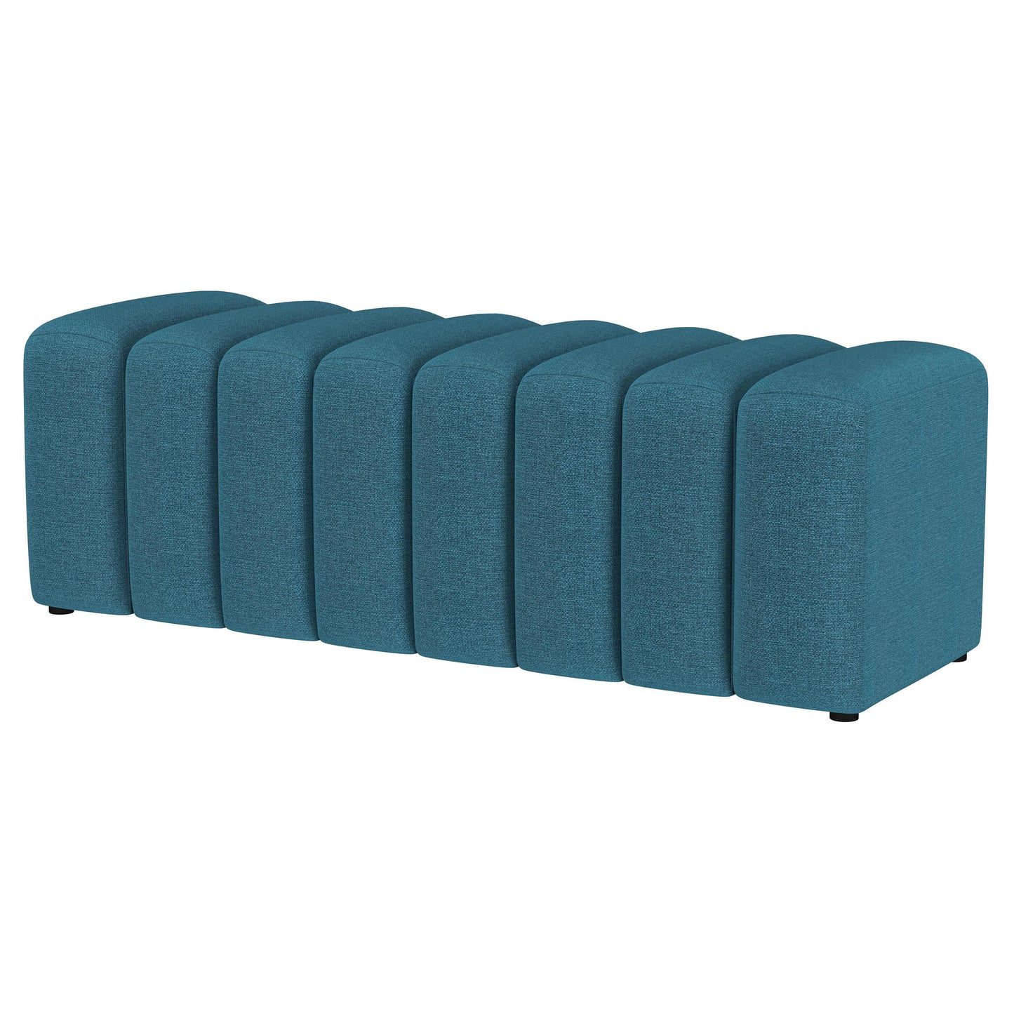 Liora Tufted Wave Accent Bench – Peacock Blue