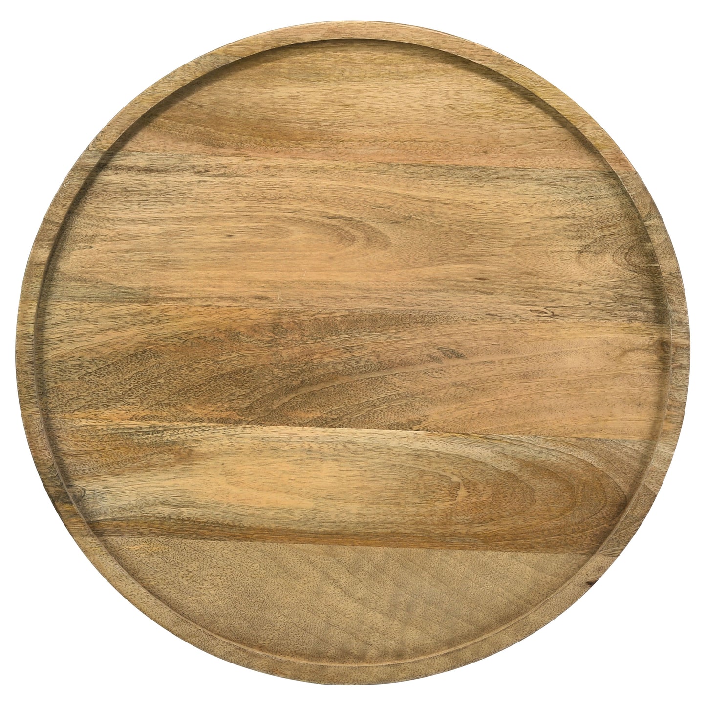 Zymera Round Mango Wood Pedestal Accent Table Natural Finish