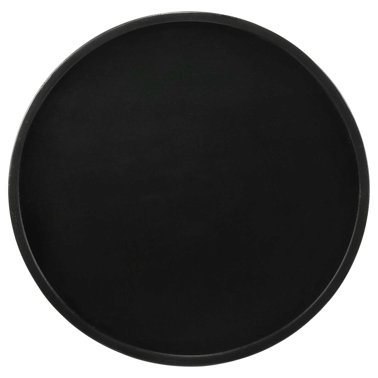 Zymera Round Mango Wood Pedestal Accent Table Black Stained Finish