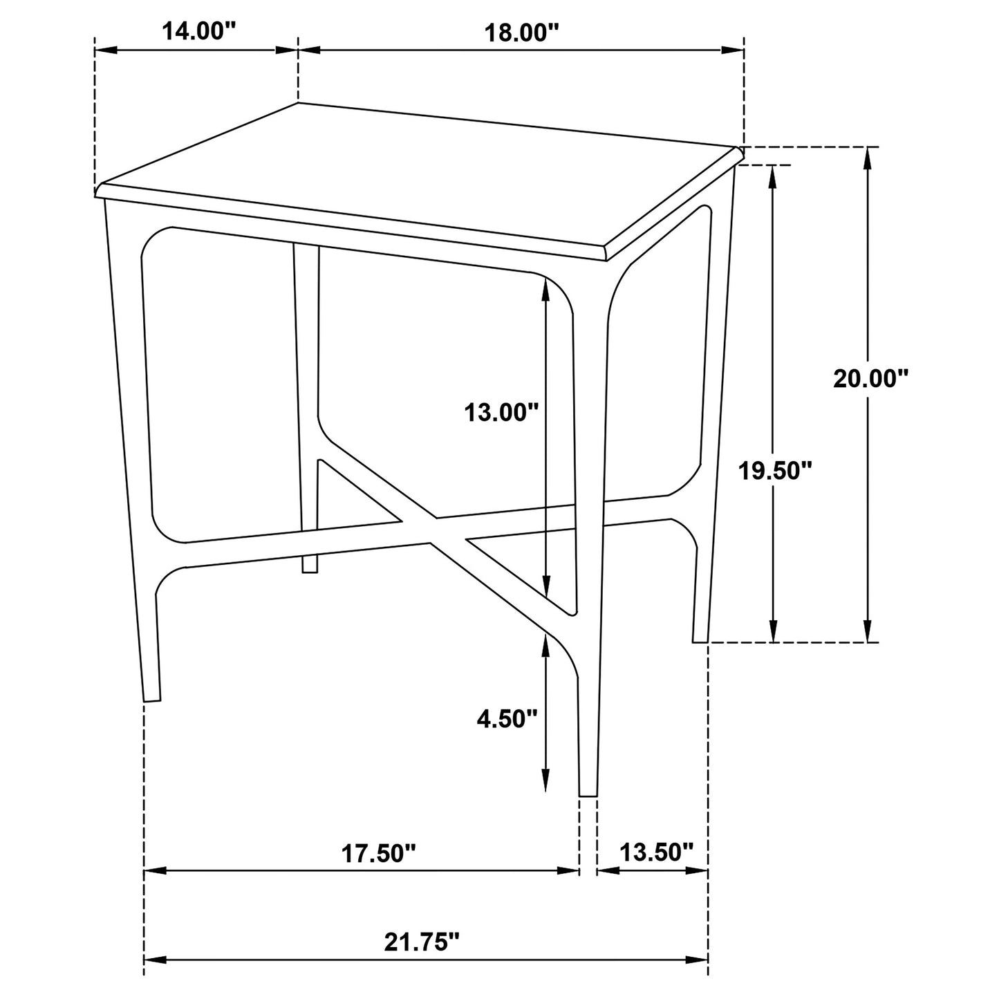 Aurvella Rectangular Marble Top Side Table White and Gold
