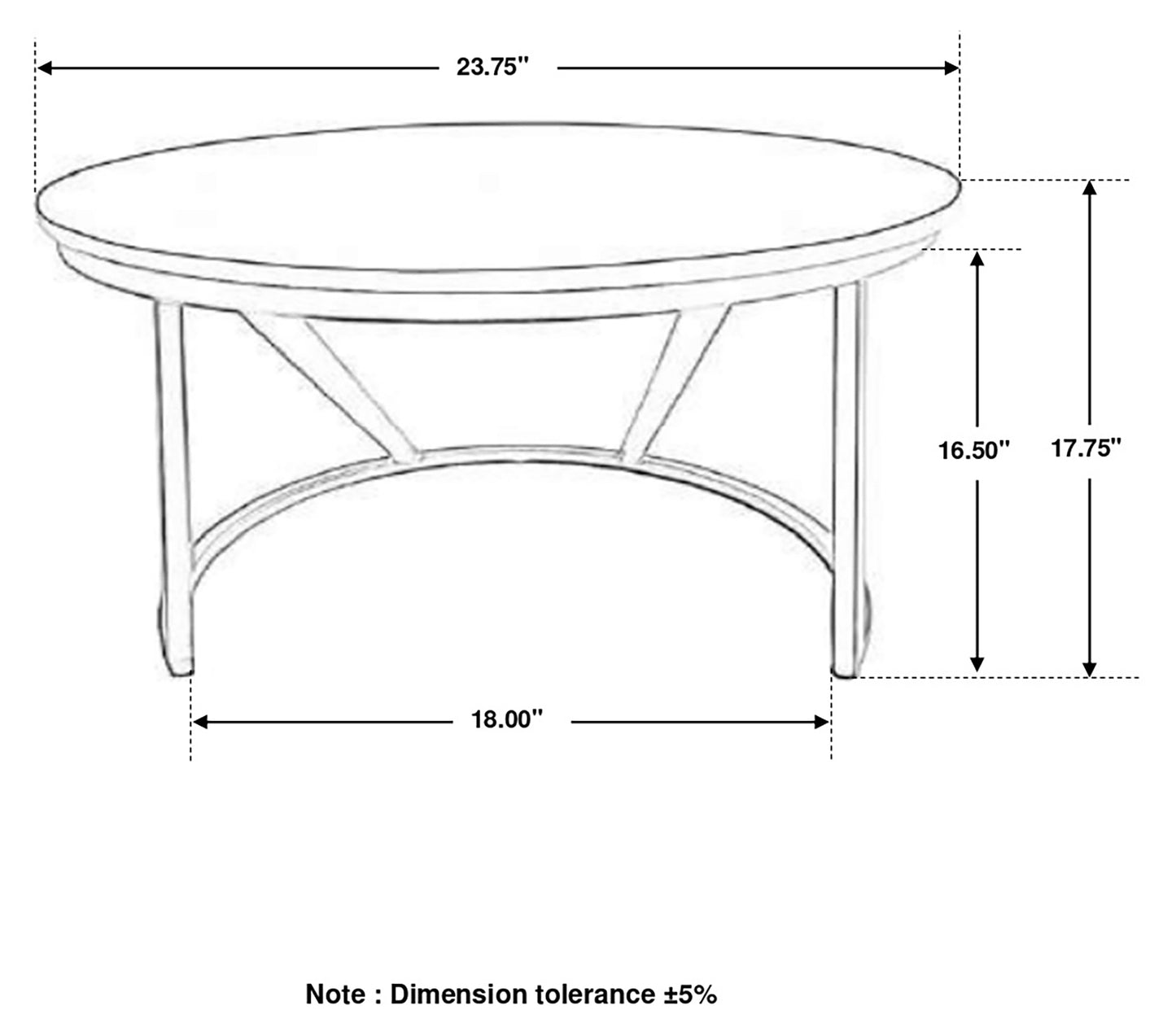 Miguel Round White Marble Top Coffee Table with Black Base