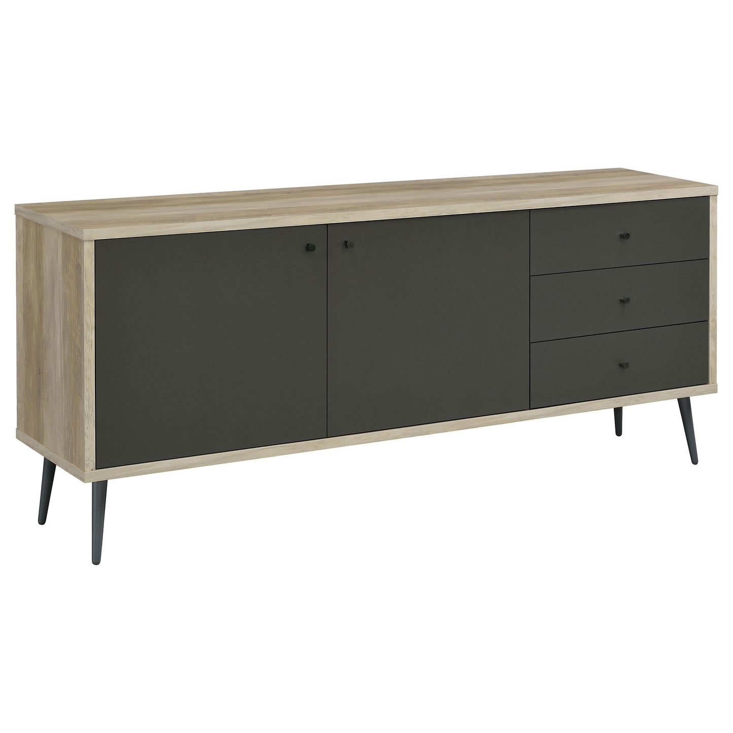 Elvara Scandinavian Two-Tone Accent Cabinet