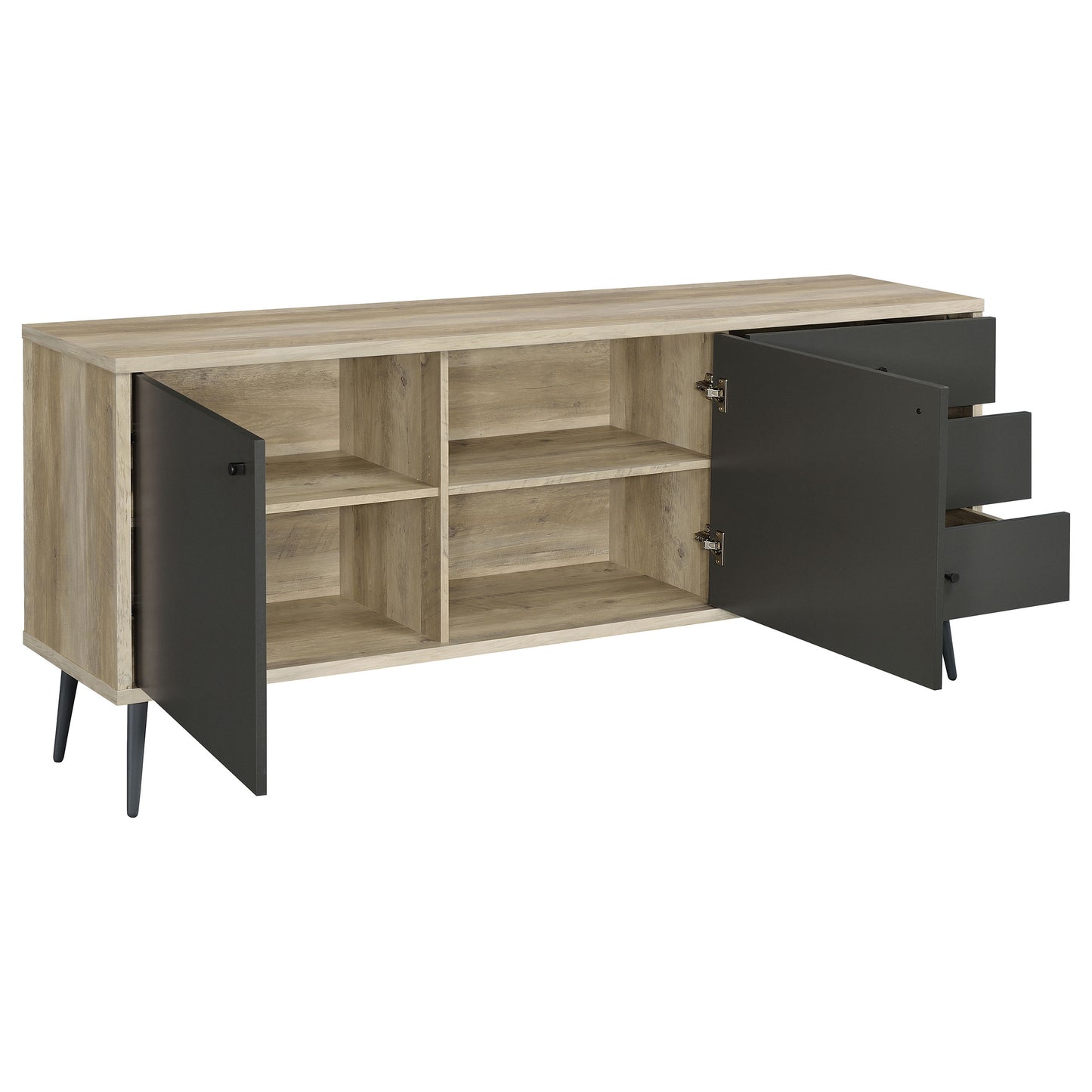 Elvara Scandinavian Two-Tone Accent Cabinet