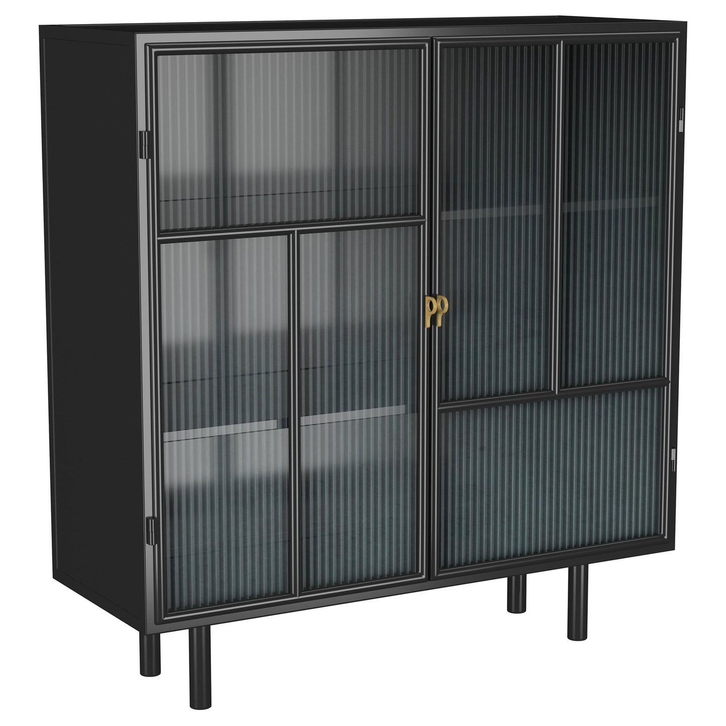 Arken Modern Industrial Glass Accent Cabinet