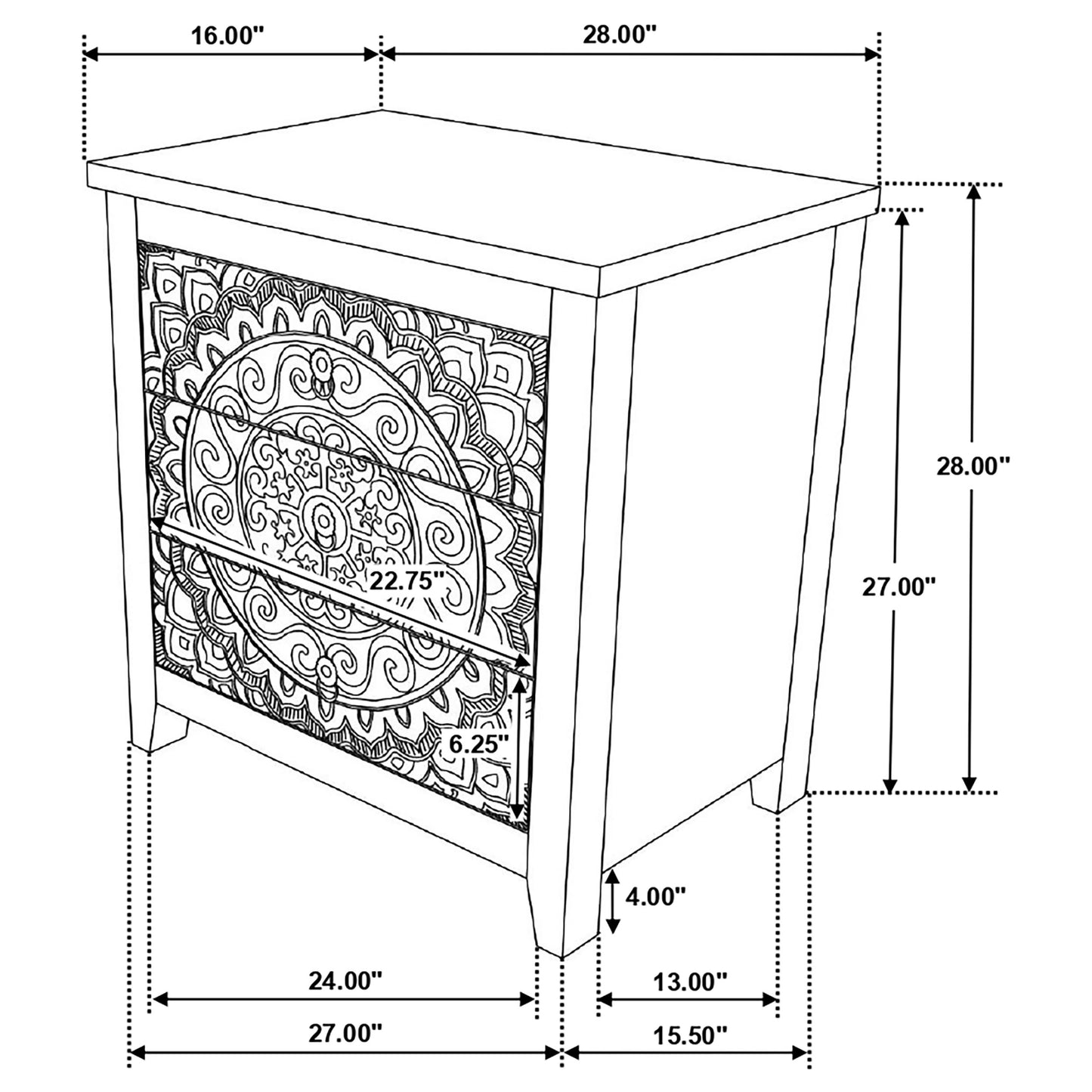 Maravella Boho Medallion Accent Cabinet