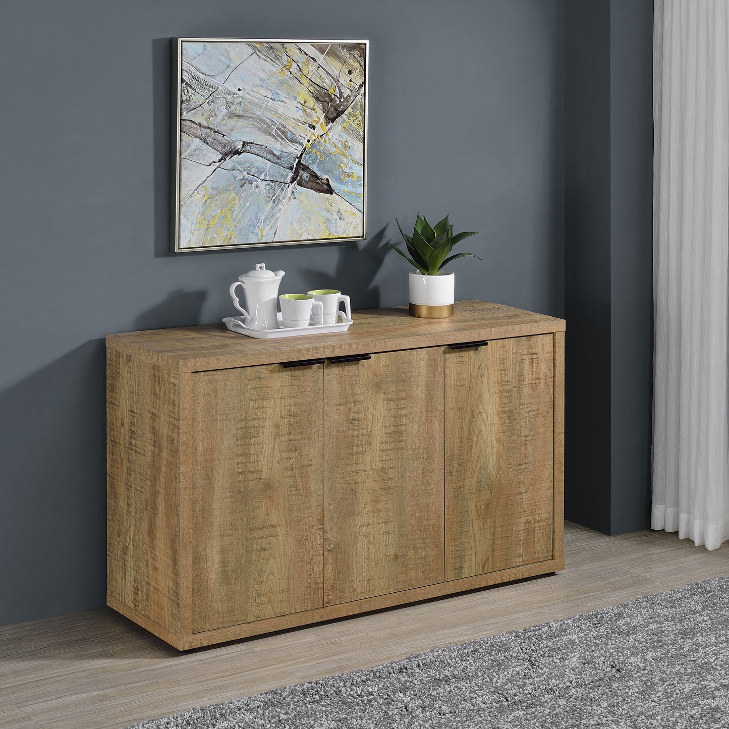Liora Rustic 3-Door Accent Cabinet
