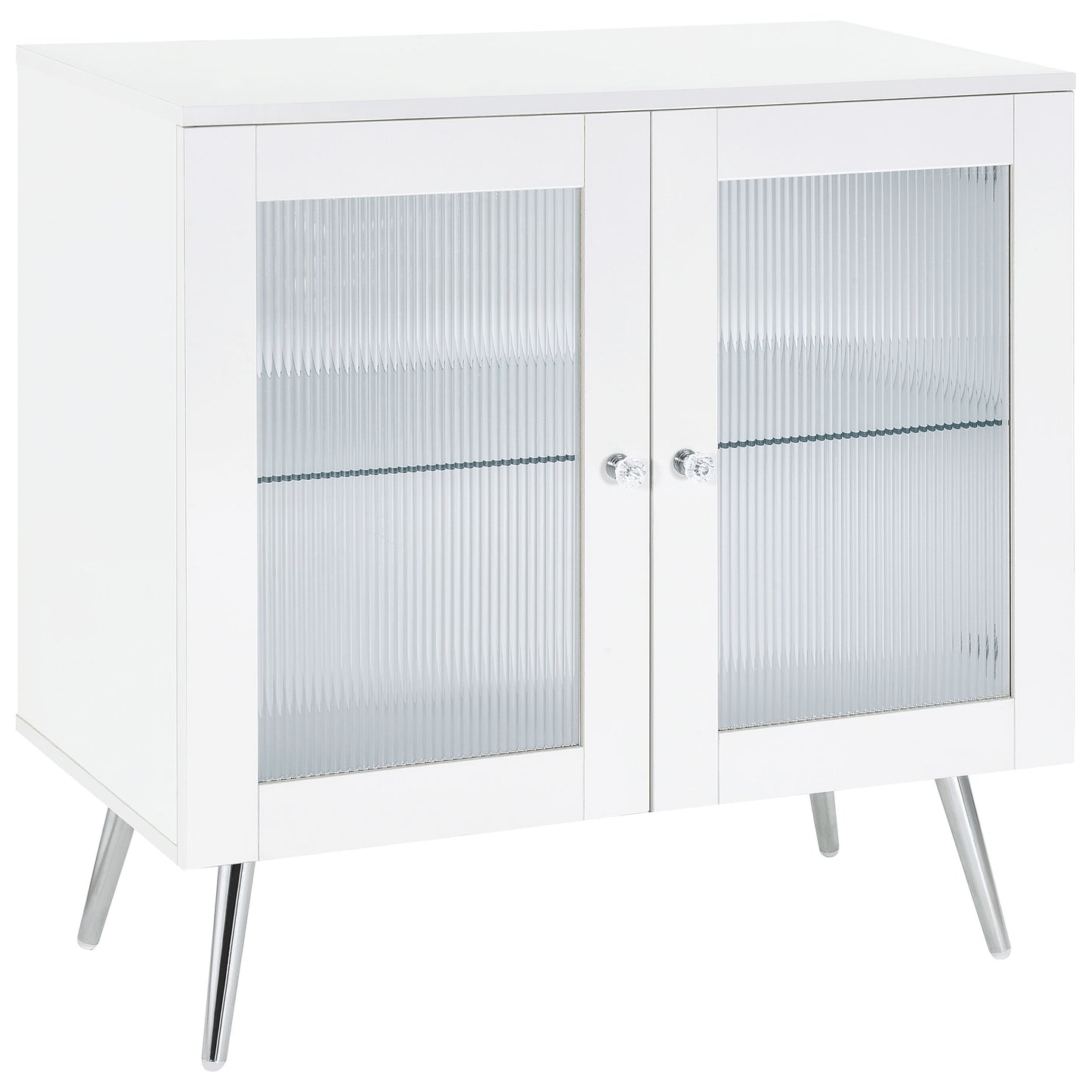 Celestina White Rippled Accent Cabinet